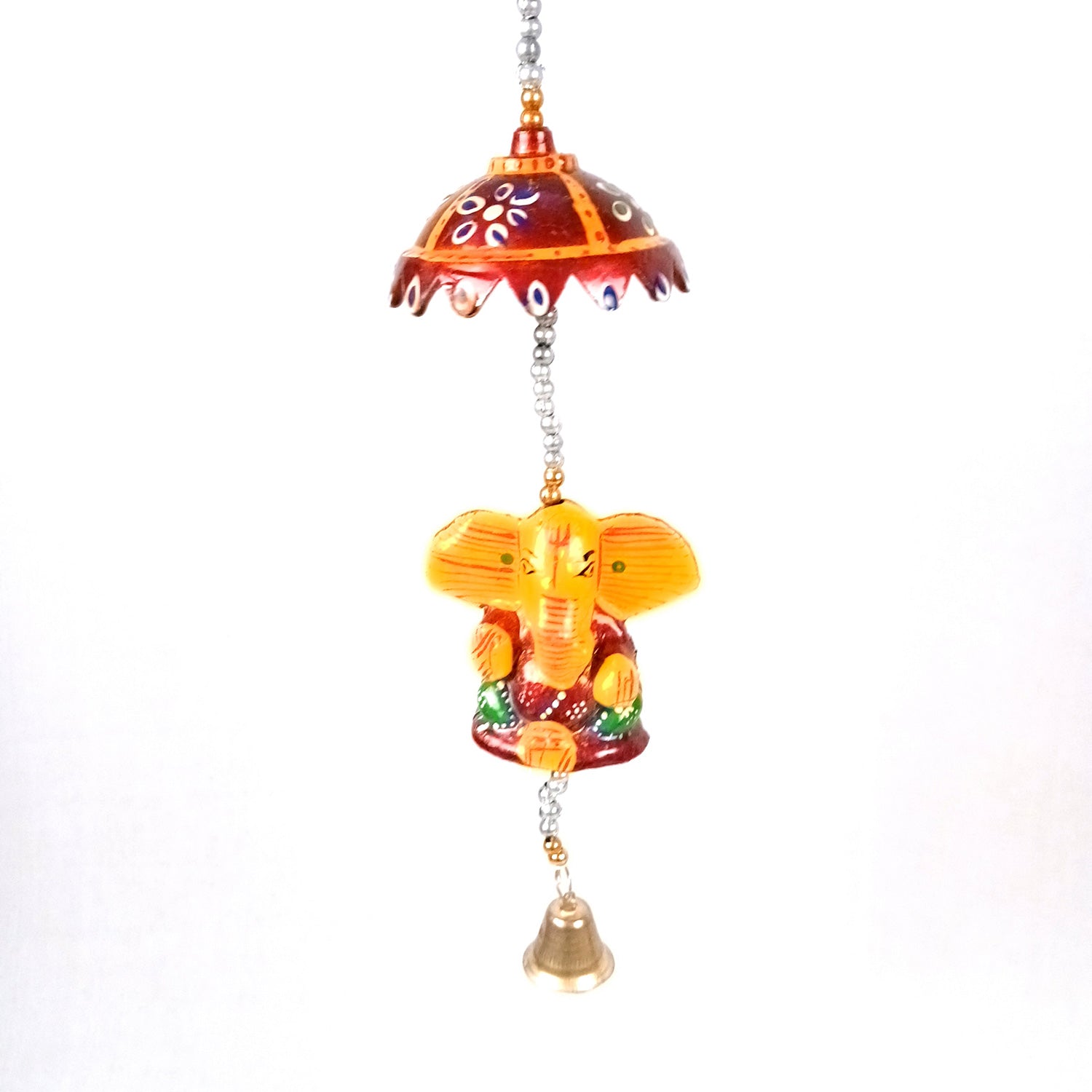 Latkan Toran Wall Hanging | Rajasthani Traditional Strings with Bells - Ganesha Design - For Main Door, Entrance, Wedding, Room, Home, Diwali Decoration - 20 Inch - Apkamart