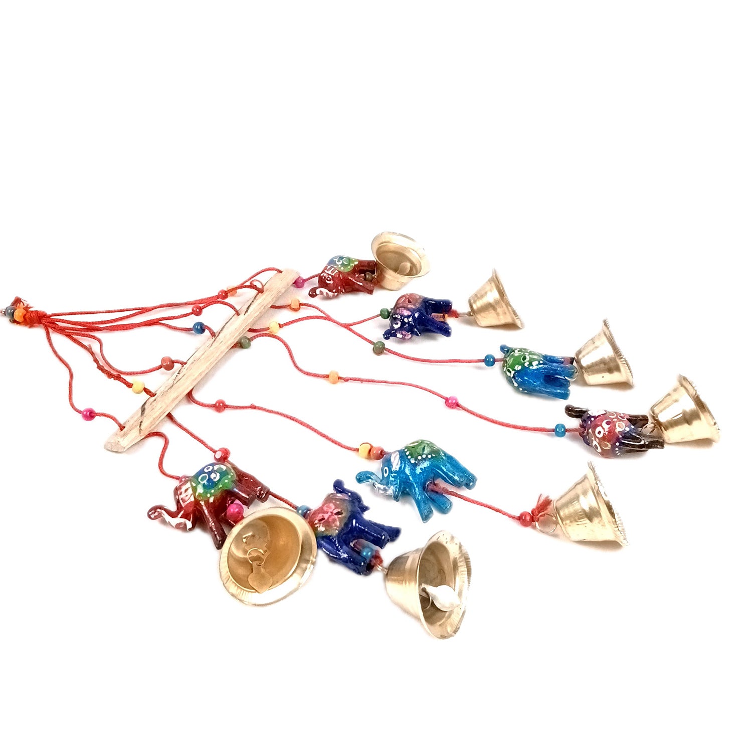 Latkan Toran Wall Hanging Set | Rajasthani Traditional Hangings with Bells - Elephant Design - For Main Door, Entrance, Wedding, Room, Home, Diwali Decoration - 14 Inch - Apkamart