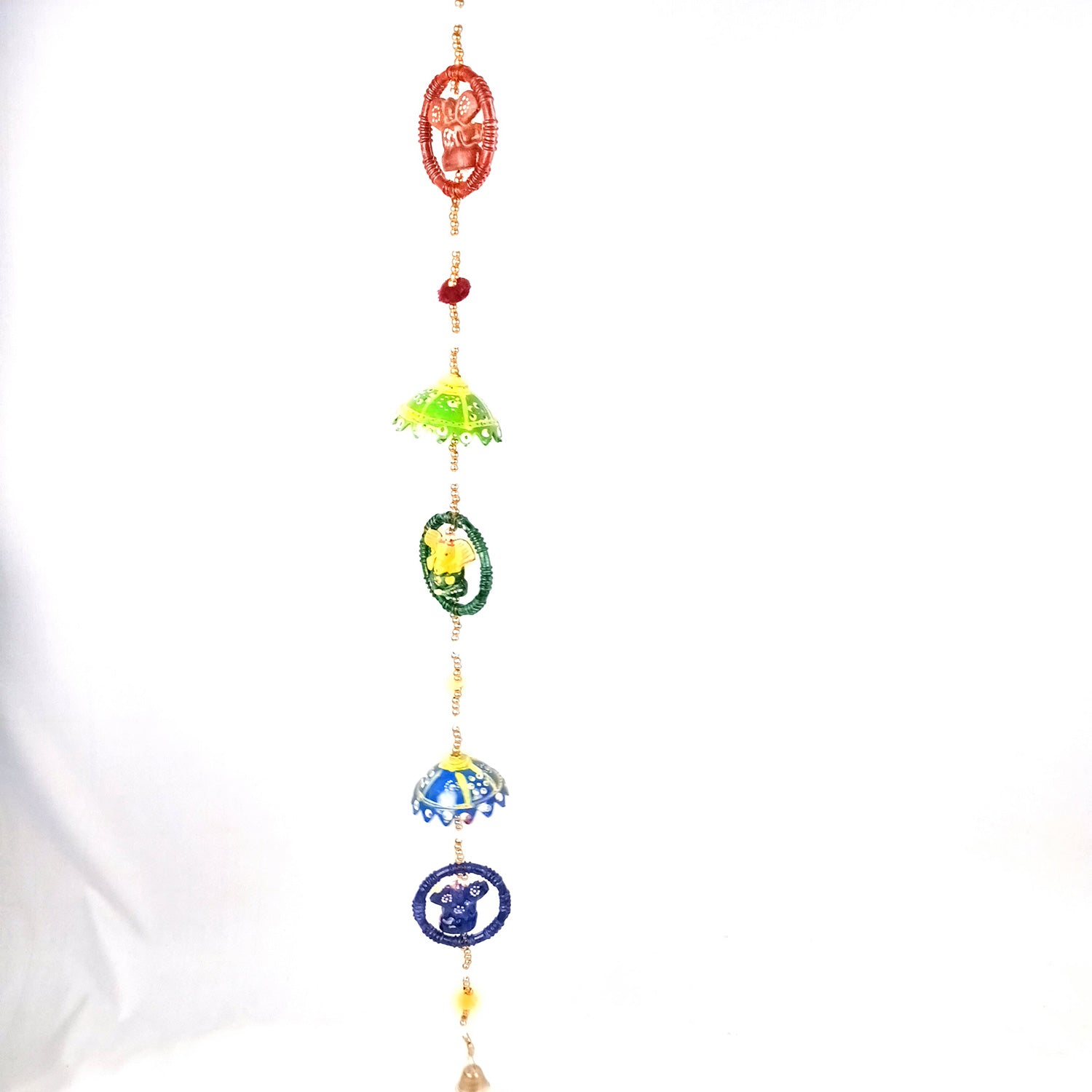 Latkan Toran Wall Hanging | Rajasthani Traditional Strings with Bells - Ganesha Design - For Main Door, Entrance, Wedding, Room, Home, Diwali Decoration - 20 Inch (Pack of 2 ) - Apkamart