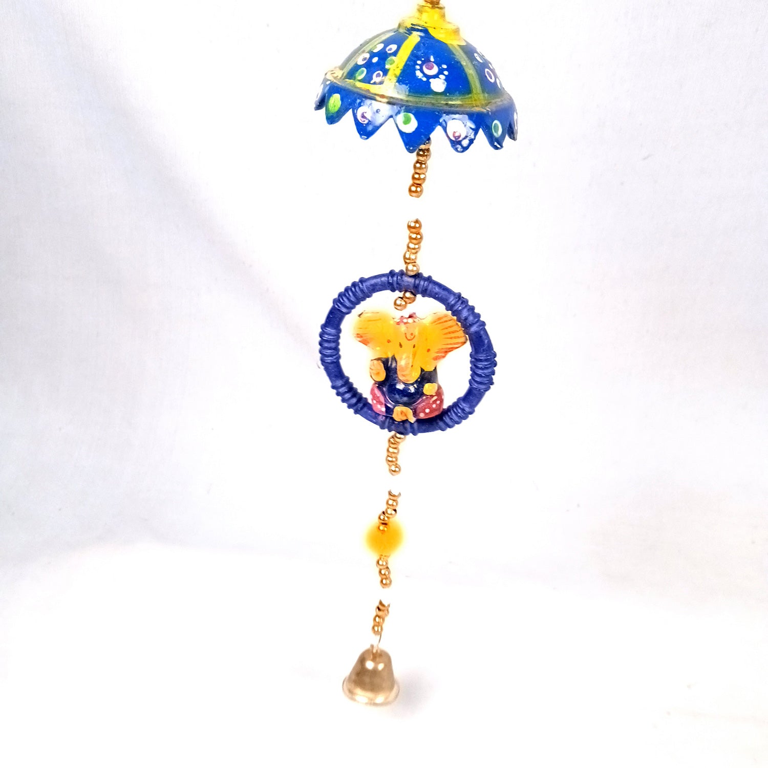 Latkan Toran Wall Hanging | Rajasthani Traditional Strings with Bells - Ganesha Design - For Main Door, Entrance, Wedding, Room, Home, Diwali Decoration - 20 Inch - Apkamart