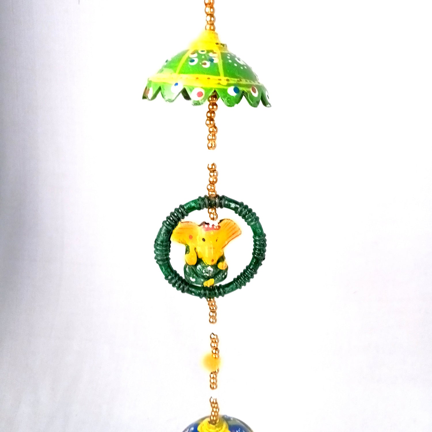 Latkan Toran Wall Hanging | Rajasthani Traditional Strings with Bells - Ganesha Design - For Main Door, Entrance, Wedding, Room, Home, Diwali Decoration - 20 Inch - Apkamart
