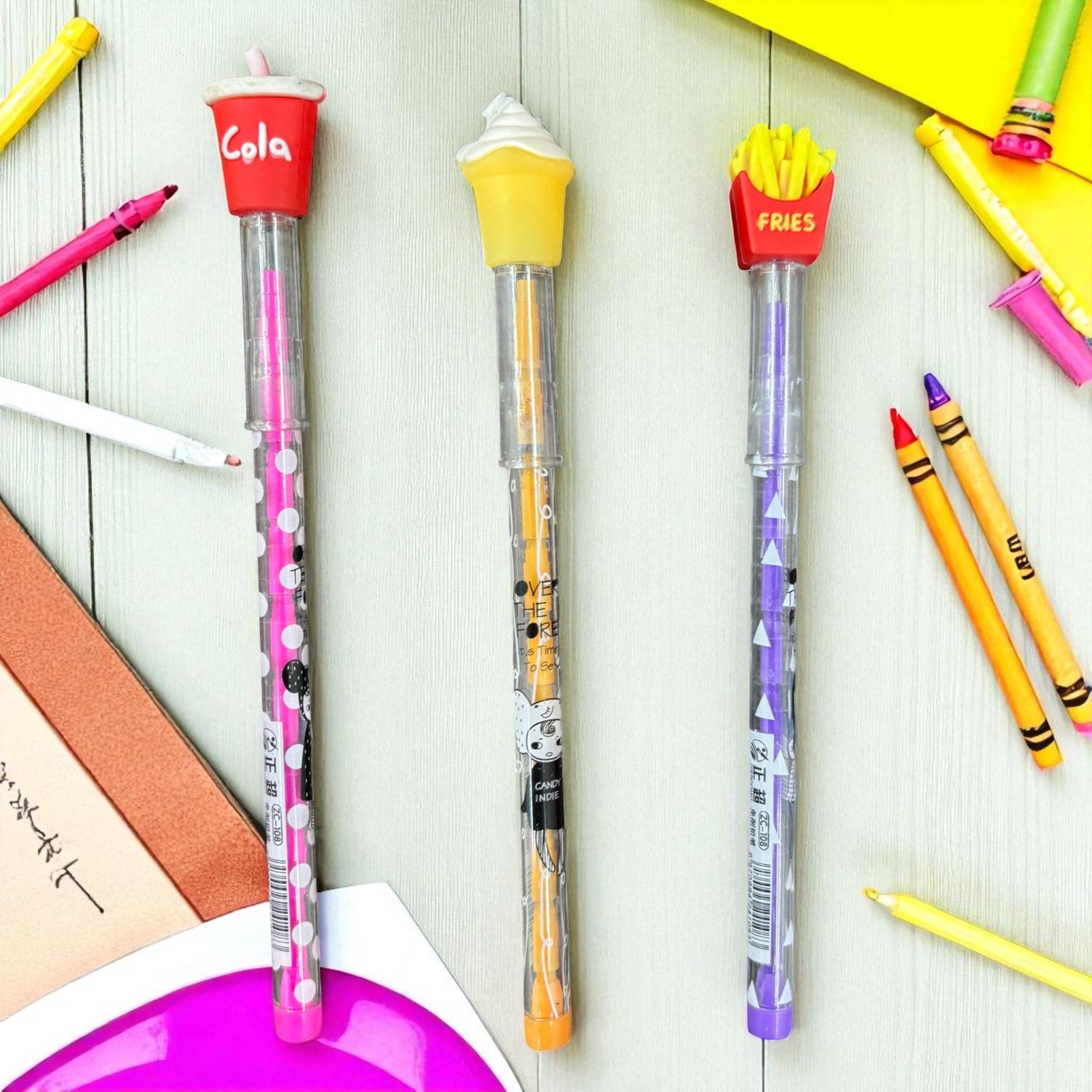 Lead Pencil for Kids | Multicolor Burger, Ice Cream Cold Drink Design | Drawing, Sketching & Return Gifts-Pack of 2 - Apkamart #Style_Pack Of 3