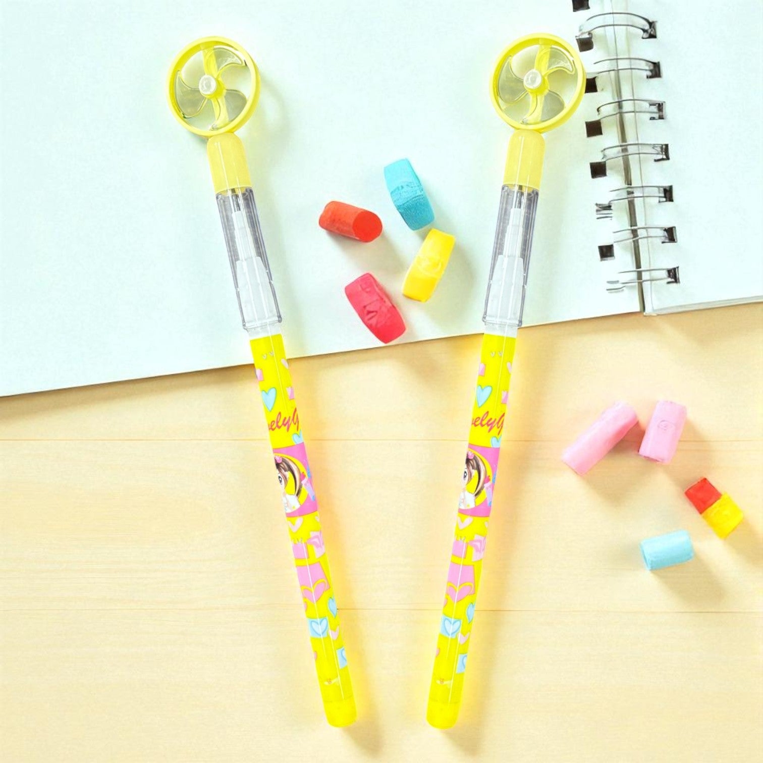 Lead Pencil for Kids – Multicolor Playing Fan Design | Smooth Writing Pencils for School, Drawing & Gifting- Pack of 2 - Apkamart #Style_Pack Of 2