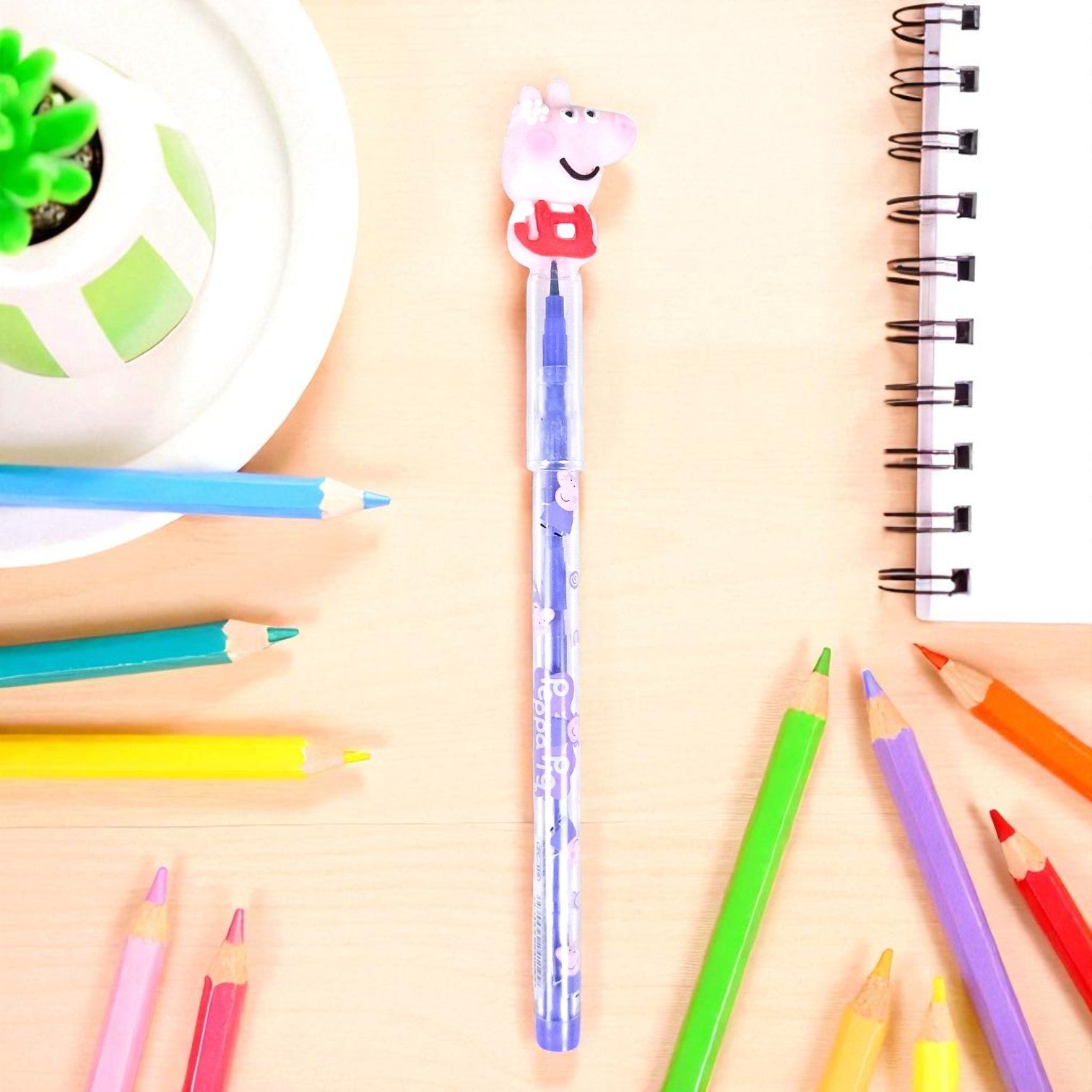 Lead Pencil for Kids | Multicolor Cartoon Pig | Drawing, Sketching & Return Gifts-Pack of 2 - Apkamart #Style_Pack Of 12