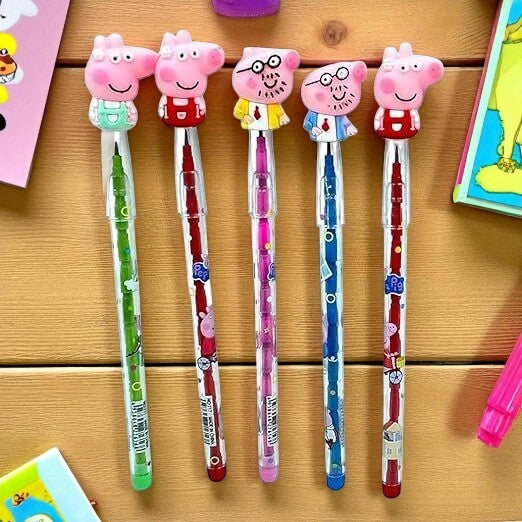 Lead Pencil for Kids | Multicolor Cartoon Pig | Drawing, Sketching & Return Gifts-Pack of 2 - Apkamart #Style_Pack Of 5