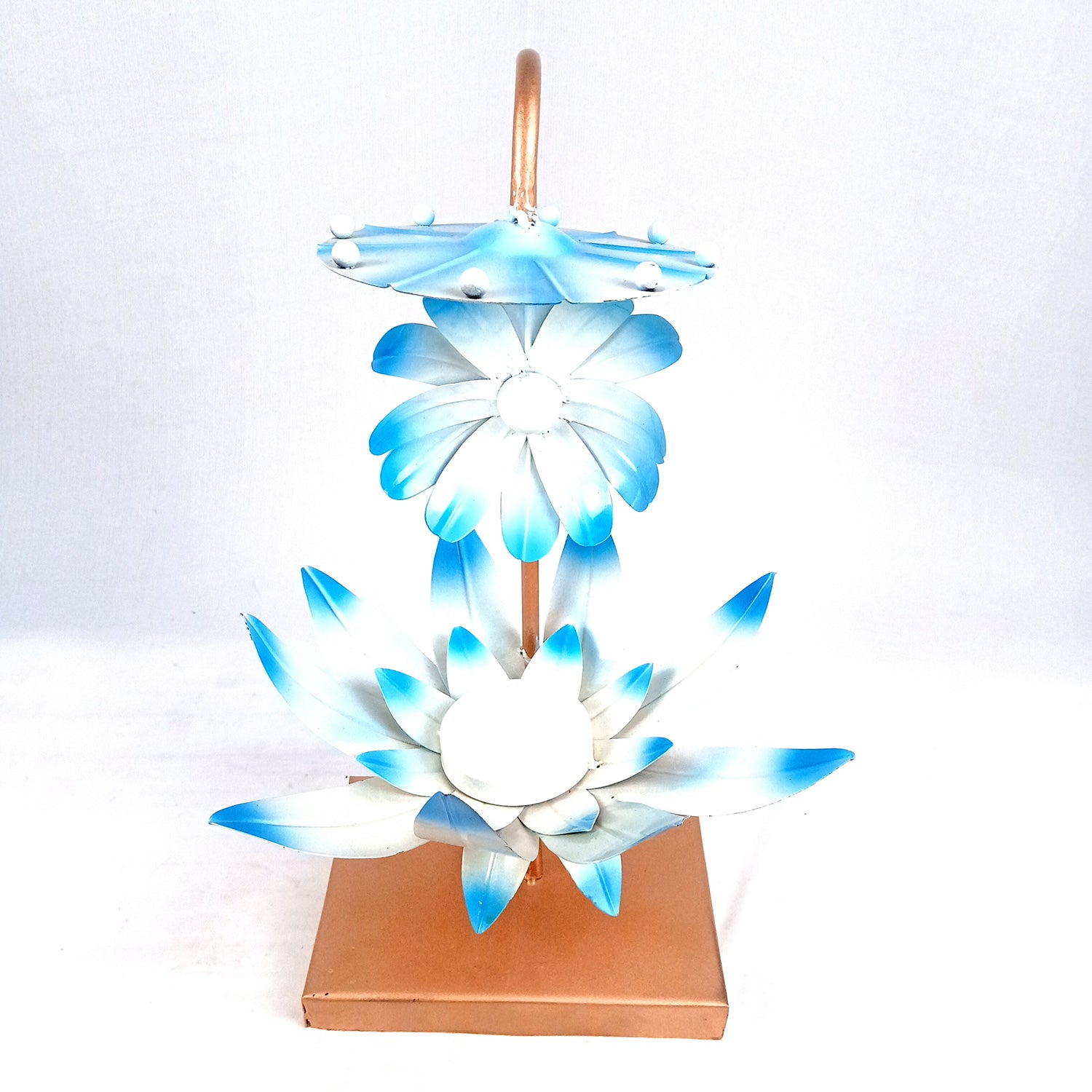 Lotus Lamp | Led Lamp Showpiece | Led Stand/Aasan for God - for Temple, Home, Living Room, Office Desk, Mandir Decor & Gifts - apkamart #color_Blue