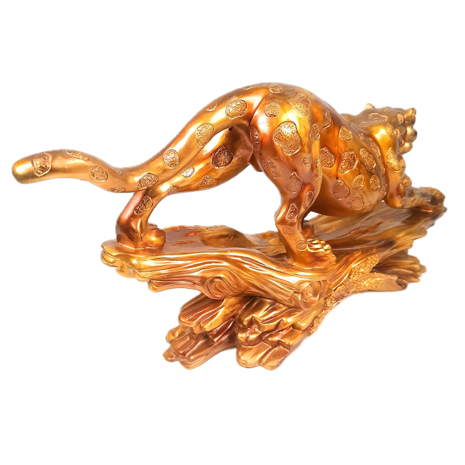 Panther Jaguar Showpiece | Decorative Cheetah Statue | Animal Figurines Sculpture - for Home Decor Living Room Bedroom Table Top Decoration & Gifts - 23 Inch - Apkamart #Color_Brown