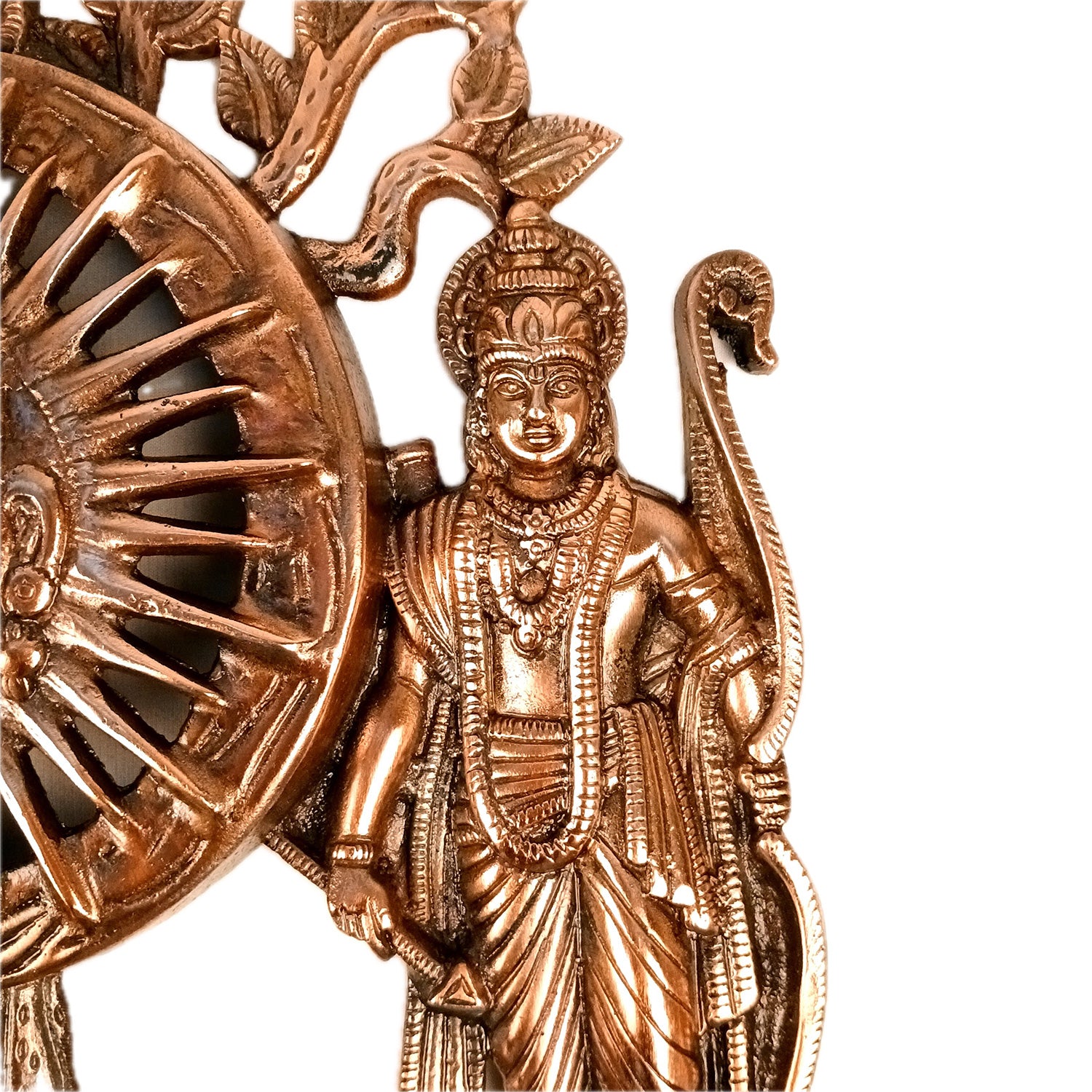 Sun God with Shri Ram & Hanuman Wall Hanging - Standing With Kalp Vriksha Design | Large Metal Wall Decor - for Home, Entrance, Living Room & Temple Decor - 15 Inch - Apkamart
