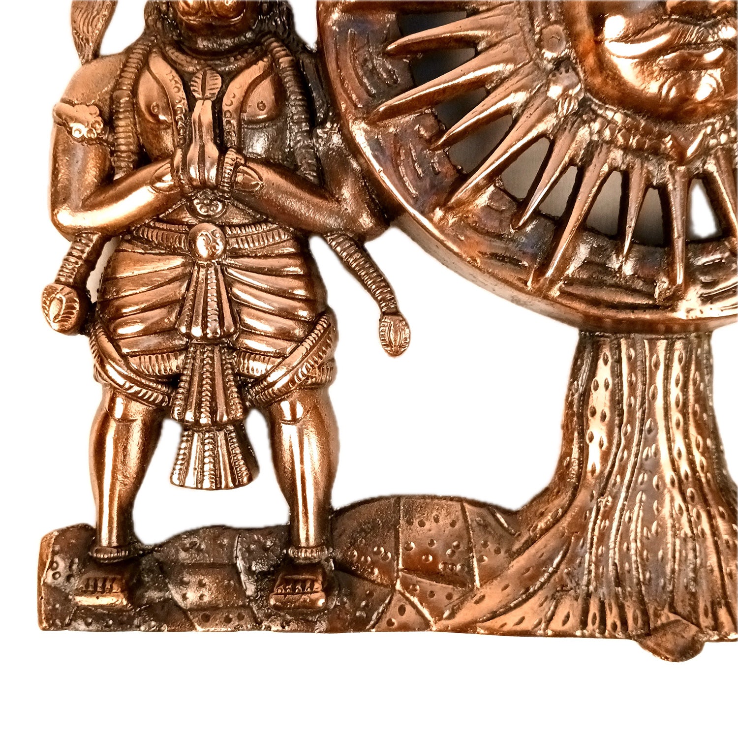 Sun God with Shri Ram & Hanuman Wall Hanging - Standing With Kalp Vriksha Design | Large Metal Wall Decor - for Home, Entrance, Living Room & Temple Decor - 15 Inch - Apkamart