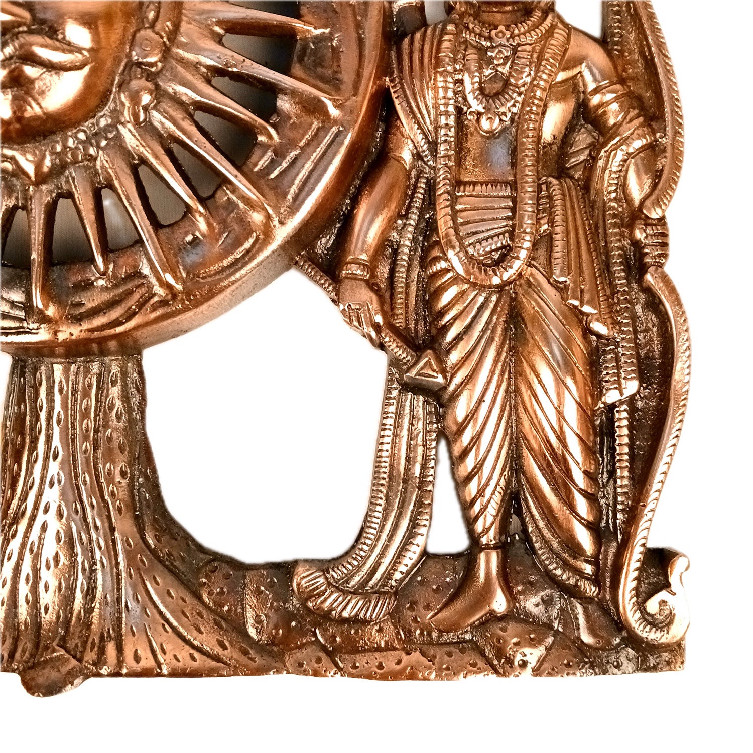 Sun God with Shri Ram & Hanuman Wall Hanging - Standing With Kalp Vriksha Design | Large Metal Wall Decor - for Home, Entrance, Living Room & Temple Decor - 15 Inch - Apkamart