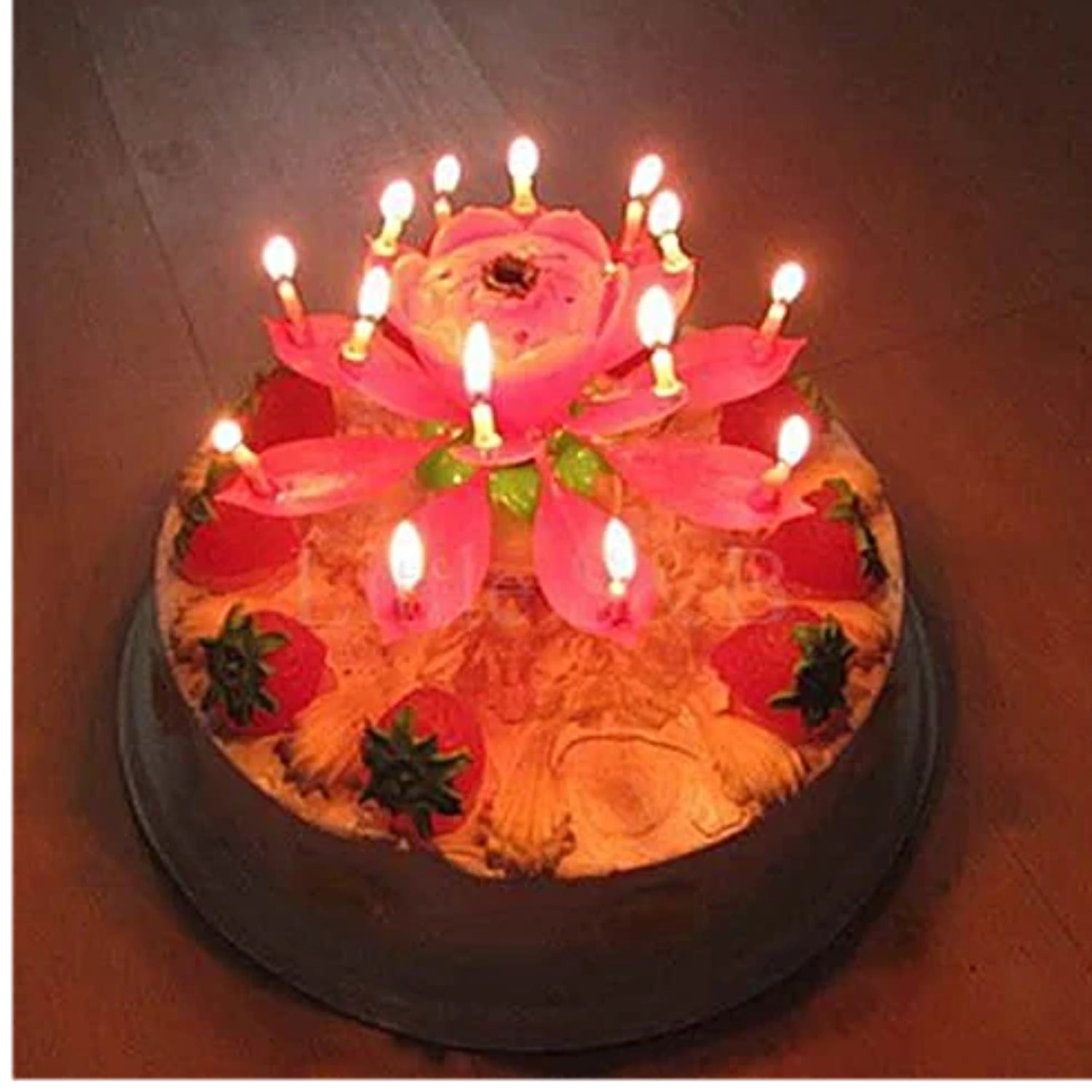Lotus Birthday Candle Wide Decorative For Cake