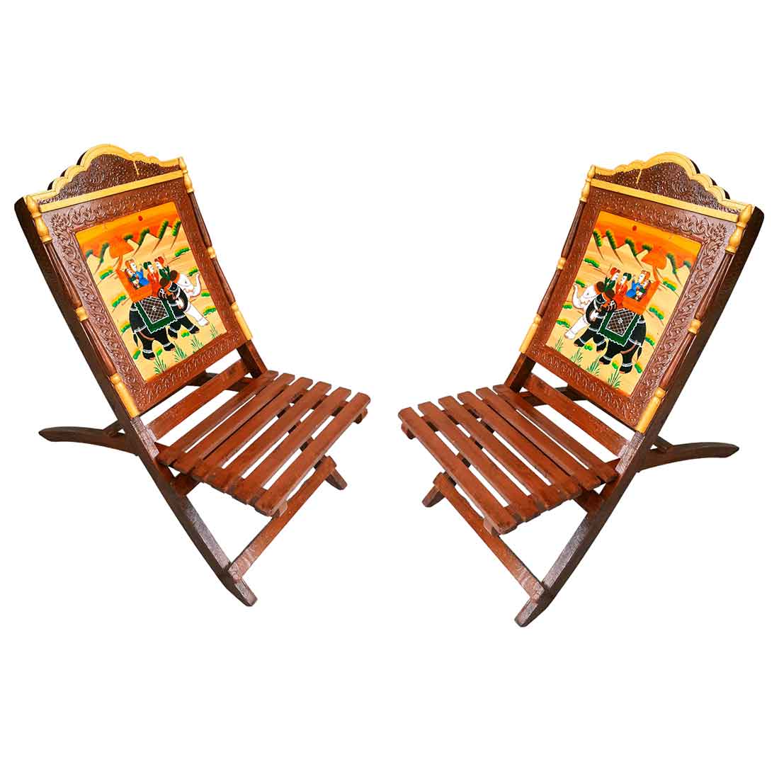 Wooden Chair Set of 2 - For Outdoor | Indoor | Balcony | Garden - 36 Inch - Apkamart