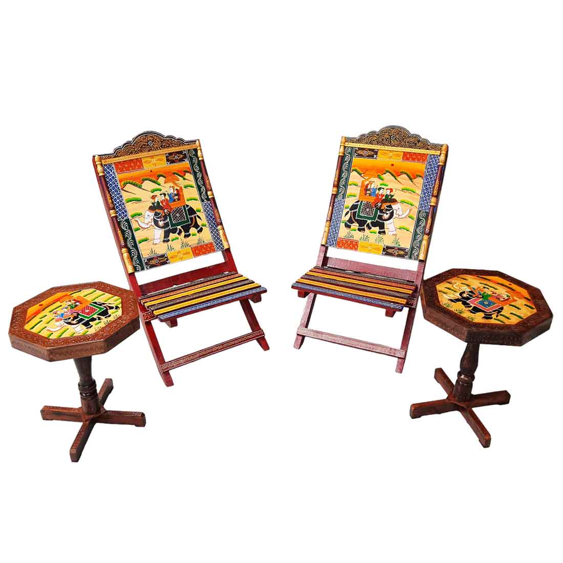 Chair & Side Table Set - For Living Room & Outdoor Decor - Set of 4- Apkamart #Style_Style 4