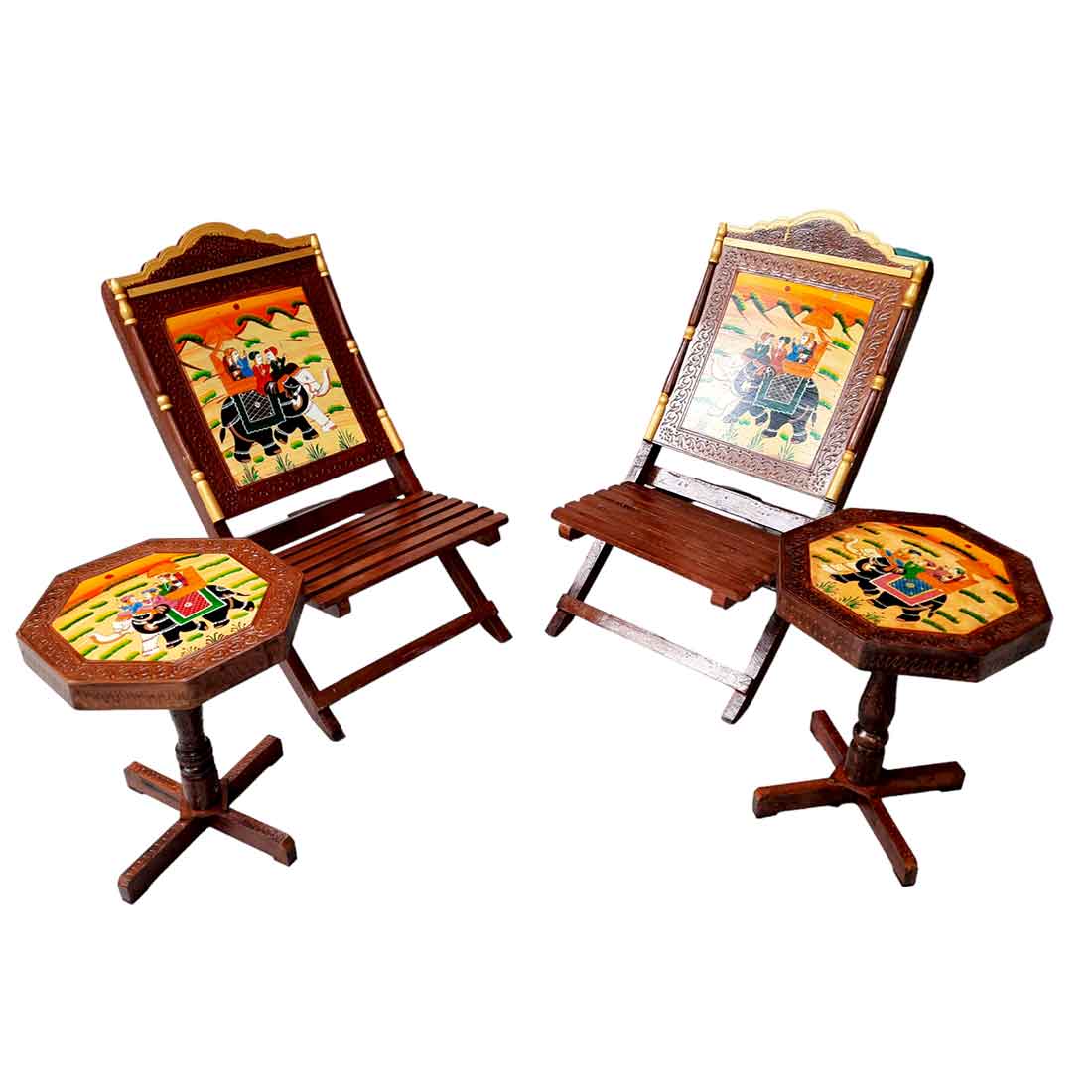 Chair & Side Table Set - For Living Room & Outdoor Decor - Set of 4- Apkamart #Style_Style 2