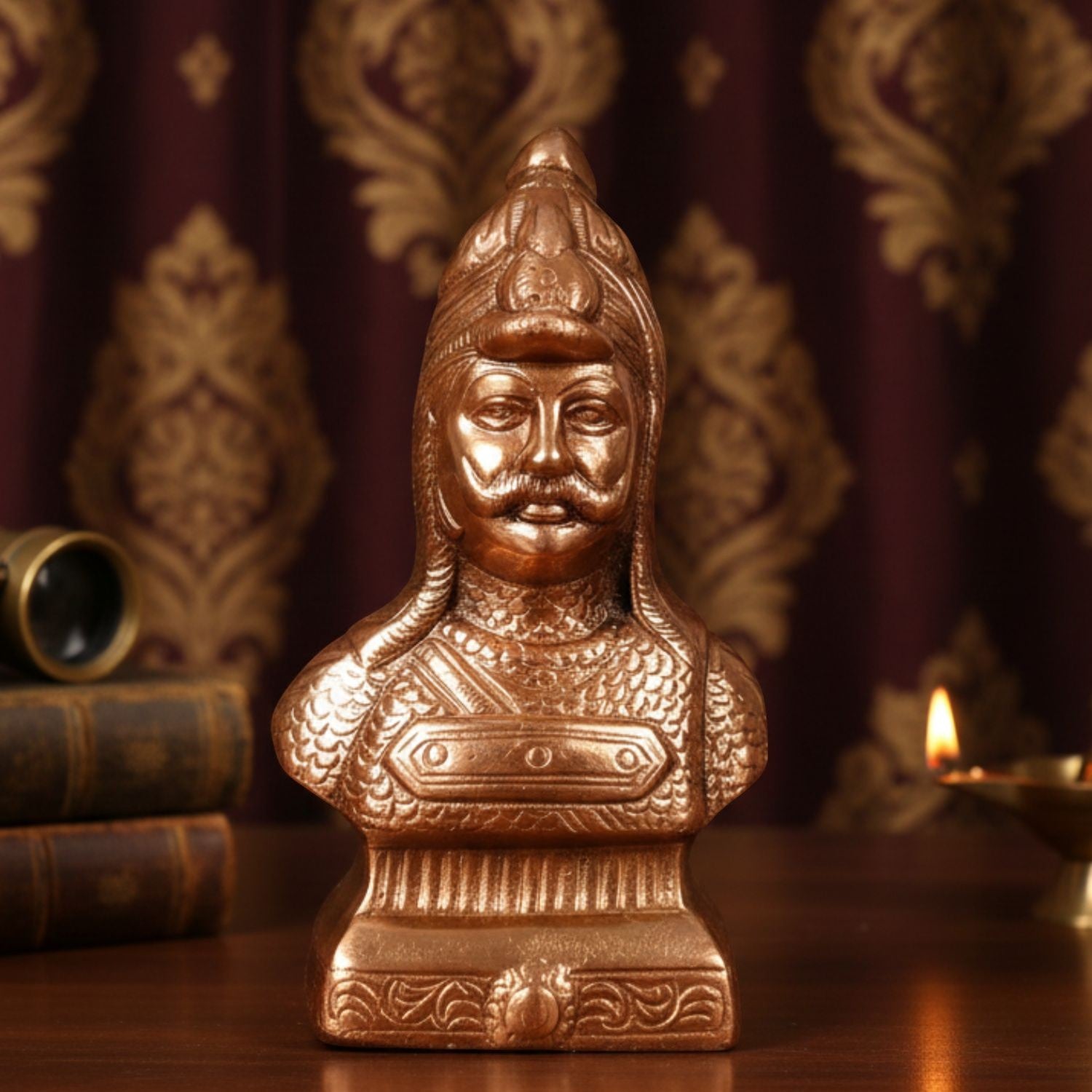 Maharana Pratap Statue | Human Figurine Warrior Idol for Living Room & Home Decor | Historical Showpiece for Office & Gifting - 7 Inch - Apkamart