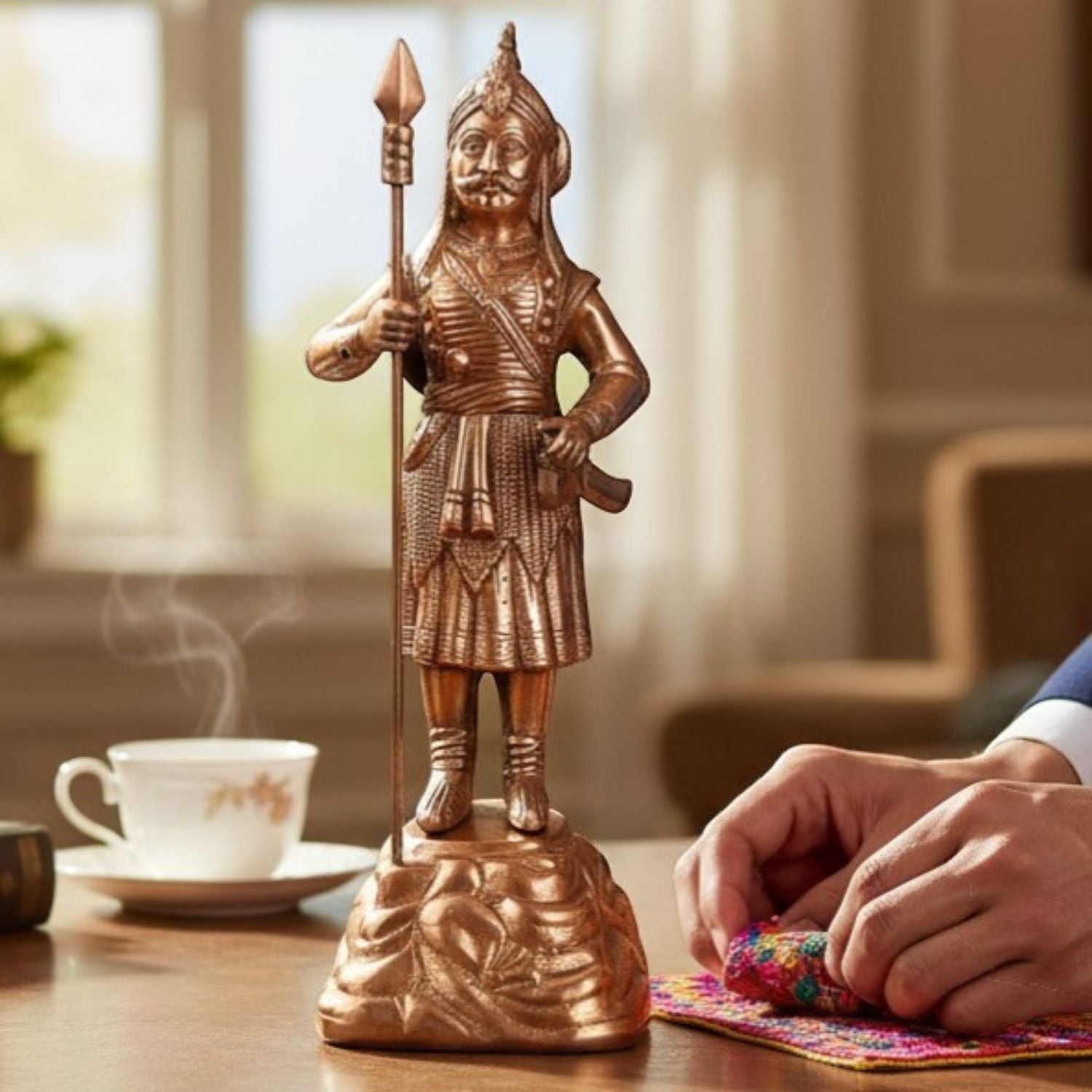 Maharana Pratap Statue Idol | Alloy Warrior Showpiece for Home & Office Decor | Historical Decorative Figurine & Gift - 17 Inch - Apkamart