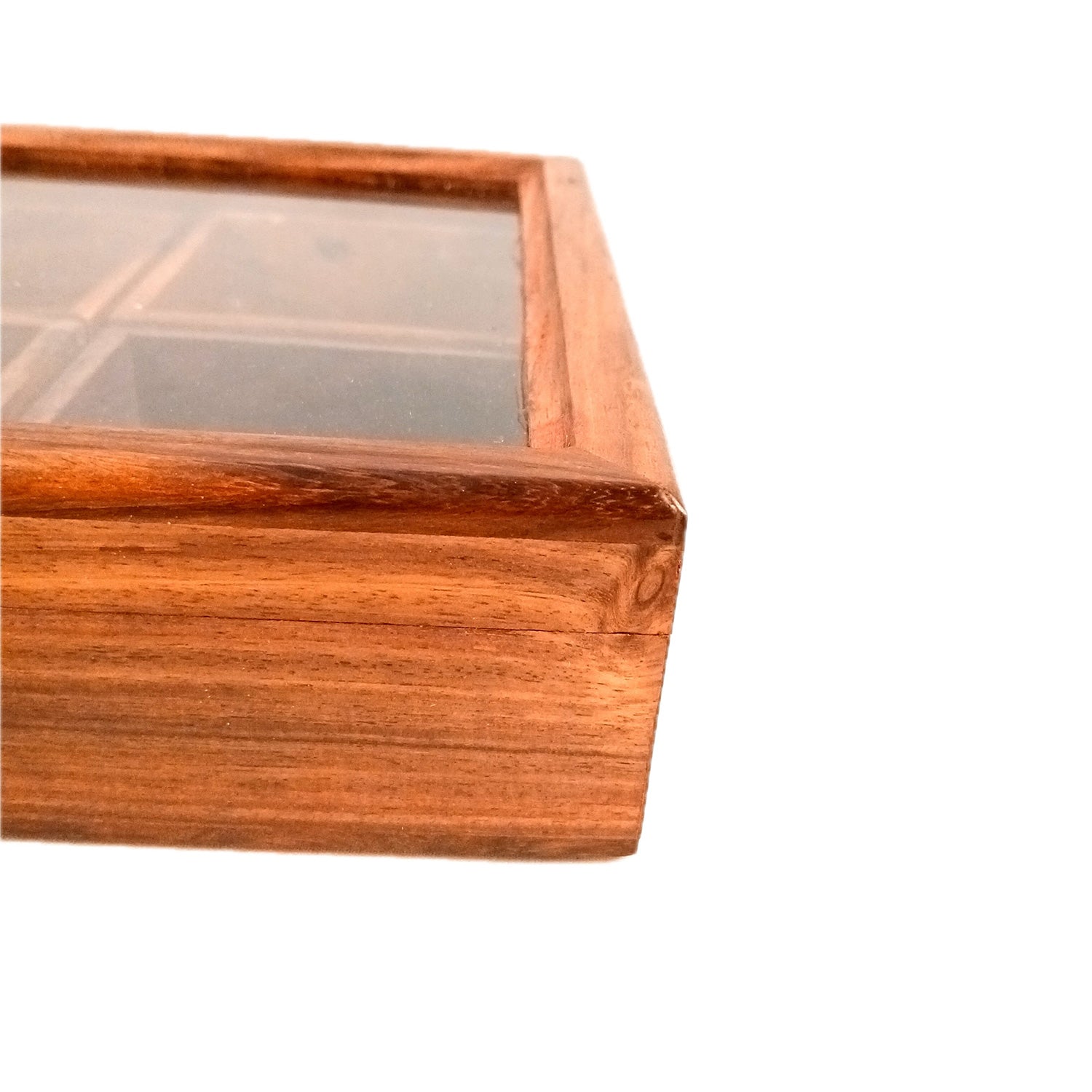 Wooden Spice Box with 4 Partitions | Dry Fruit Box | Spice Container - for Kitchen, Masala Dabba, Namakdani, Wooden Masala Box - 8 Inch - Apkamart