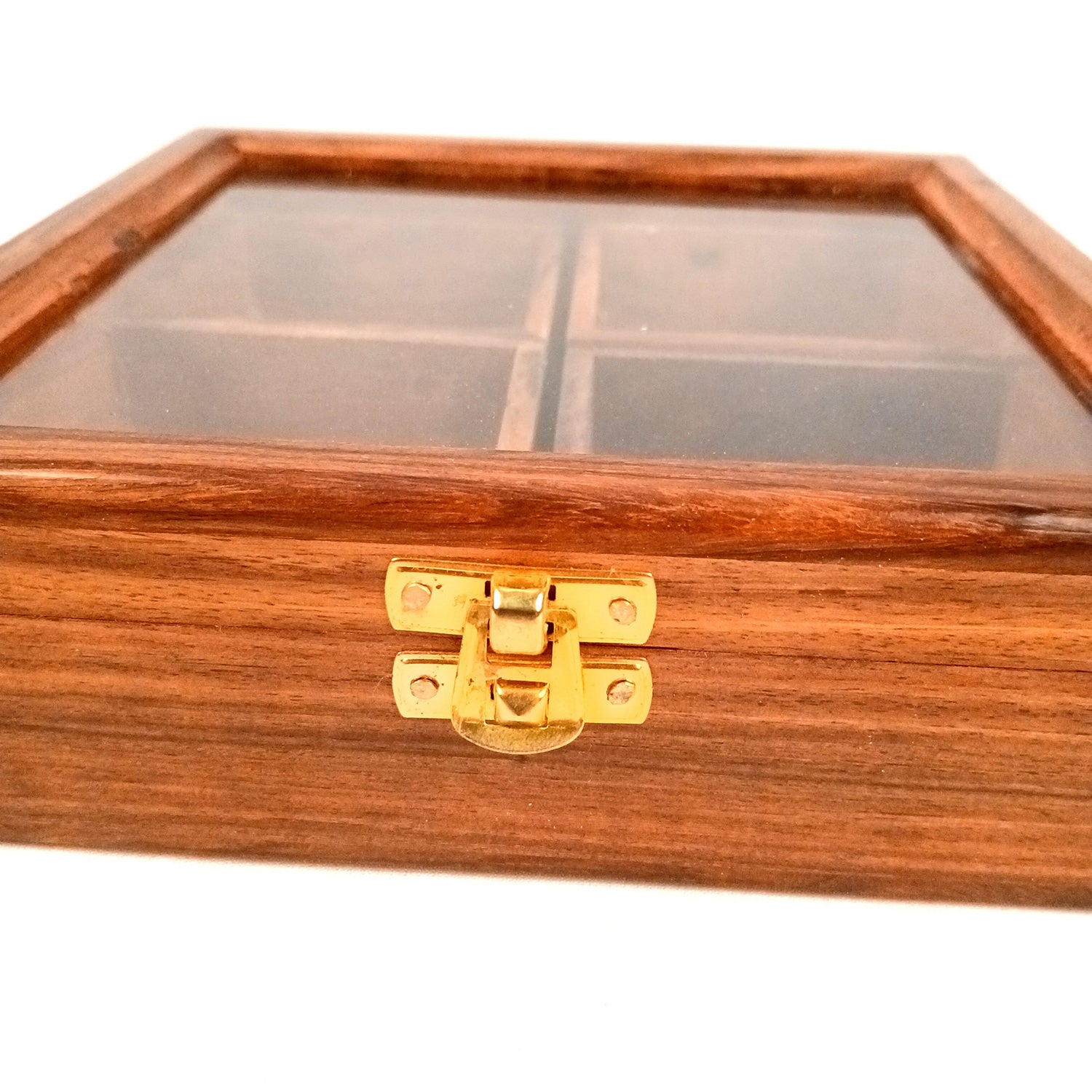 Wooden Spice Box with 4 Partitions | Dry Fruit Box | Spice Container - for Kitchen, Masala Dabba, Namakdani, Wooden Masala Box - 8 Inch - Apkamart