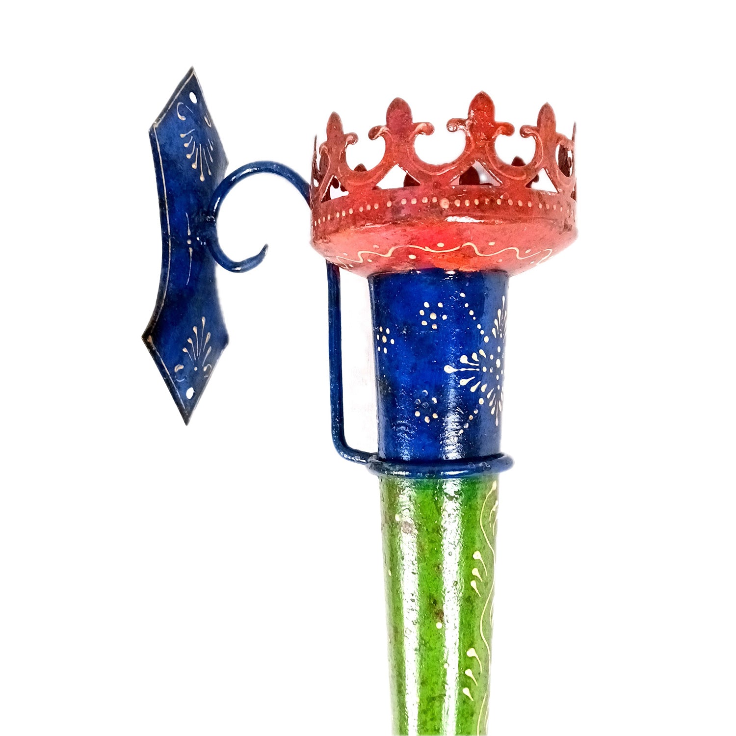 Mashal Candle Holder Stand | Mashaal Tea Light Shaped Torch With Antique Finish - For Home & Rustic Wall Decor, Living Room - 21 Inch (Pack Of 2) - Apkamart