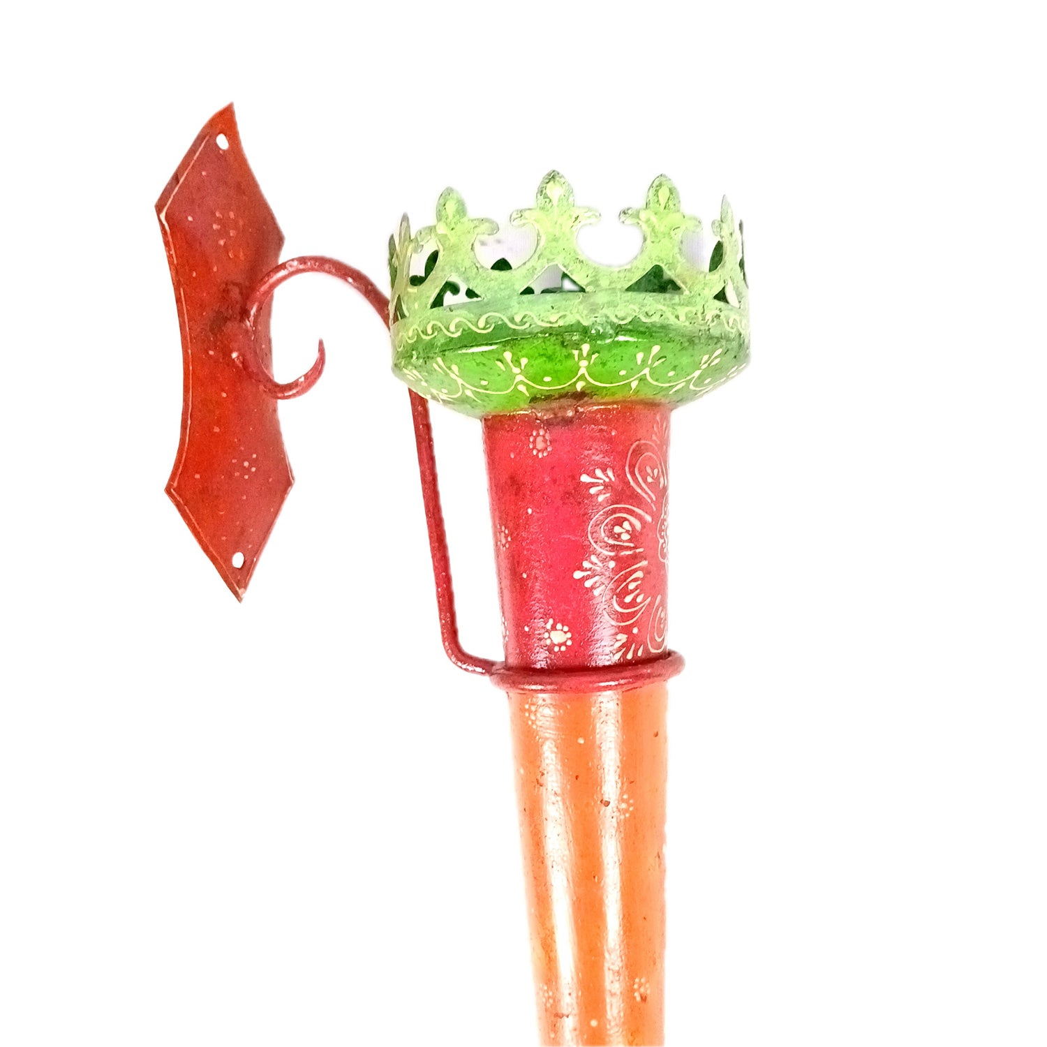 Mashaal Tea Light Candle Holder | Rustic Mashaal Iron Torch With Antique Finish - For Vintage Decor, Home, Hotels, Resorts, Restaurants - 21 Inch (Pack Of 2) - Apkamat