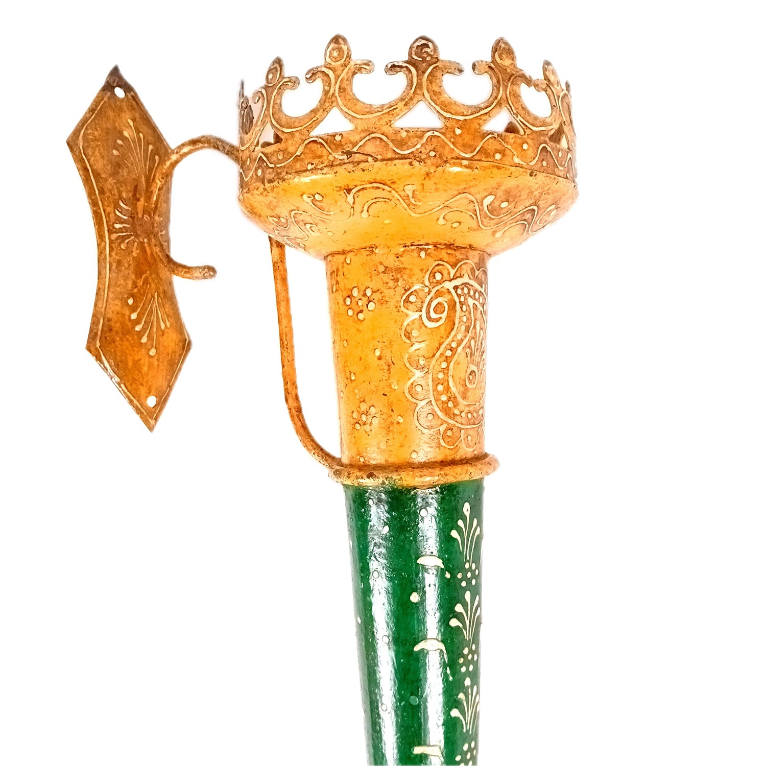 Mashaal Candle Holder | Rustic Mashaal Torch Shaped Tea Light Holder With Antique Finish - For Vintage Decor, Home, Hotels, Resorts, Restaurants - 24 Inch - Apkamart