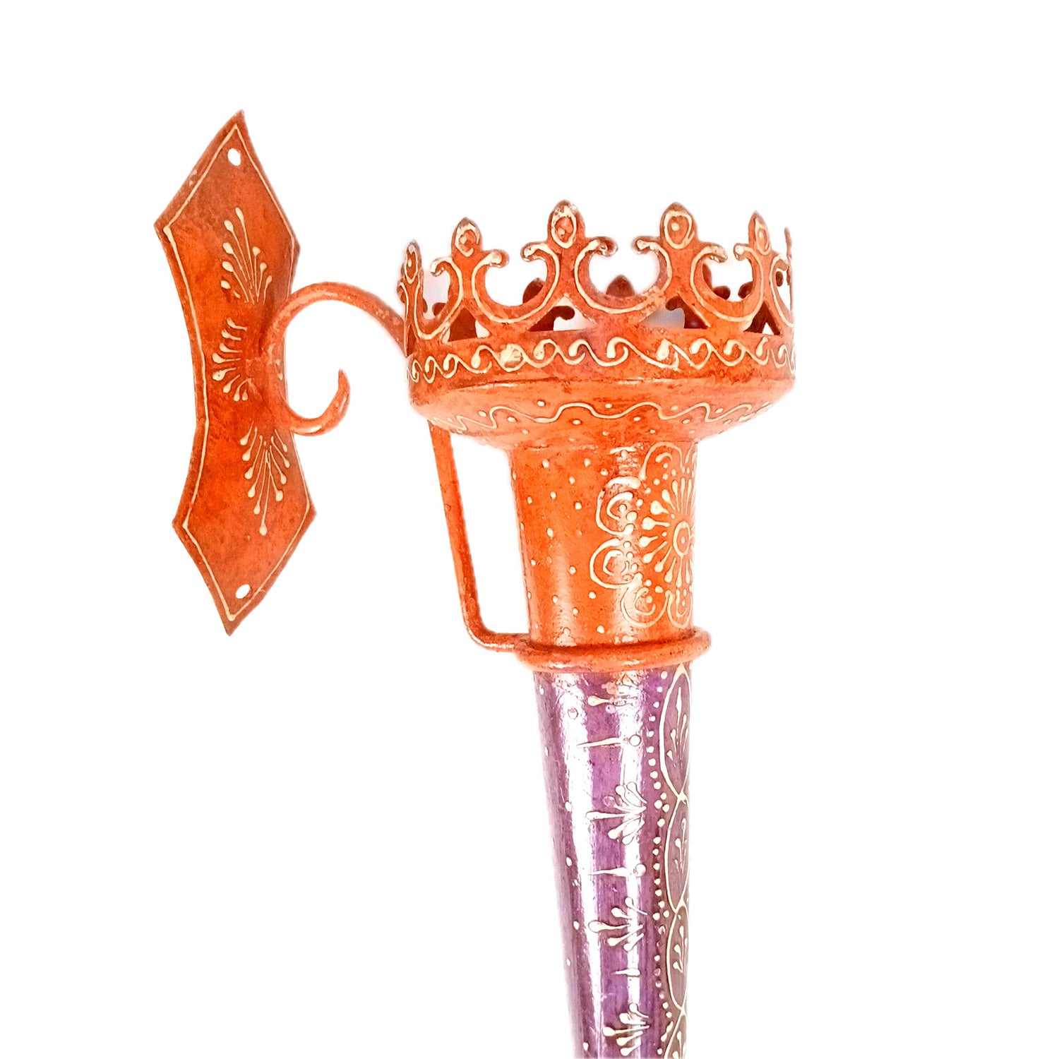 Mashal Candle Holder Stand | Mashaal Tea Light Shaped Torch With Antique Finish - For Home & Rustic Wall Decor, Living Room - 18 Inch - Apkamart