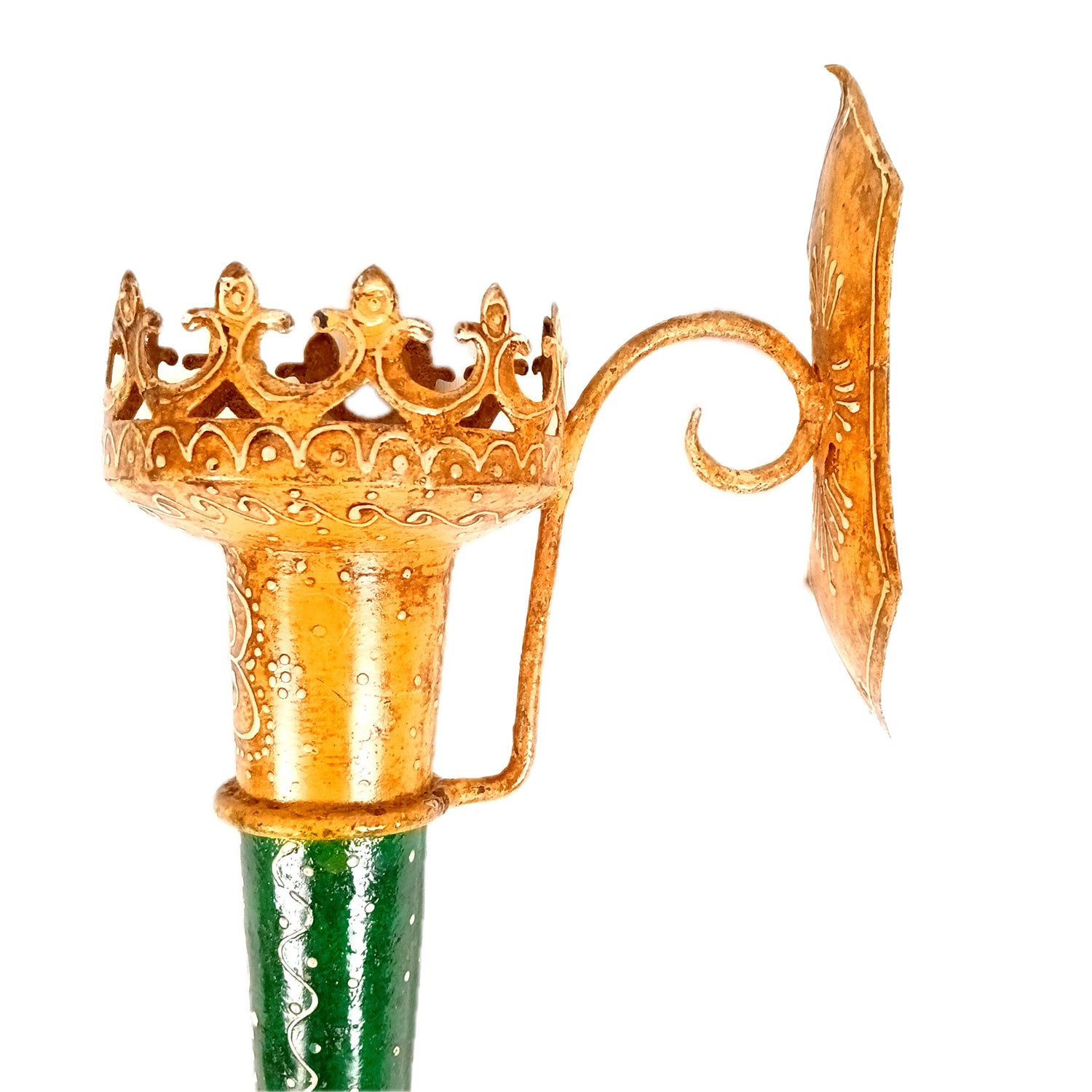 Mashal Tea Light Candle Holder Stand | Mashaal Olympic Iron Torch With Antique Finish - For Home & Rustic Wall Decor, Living Room - 18 Inch - Apkamart