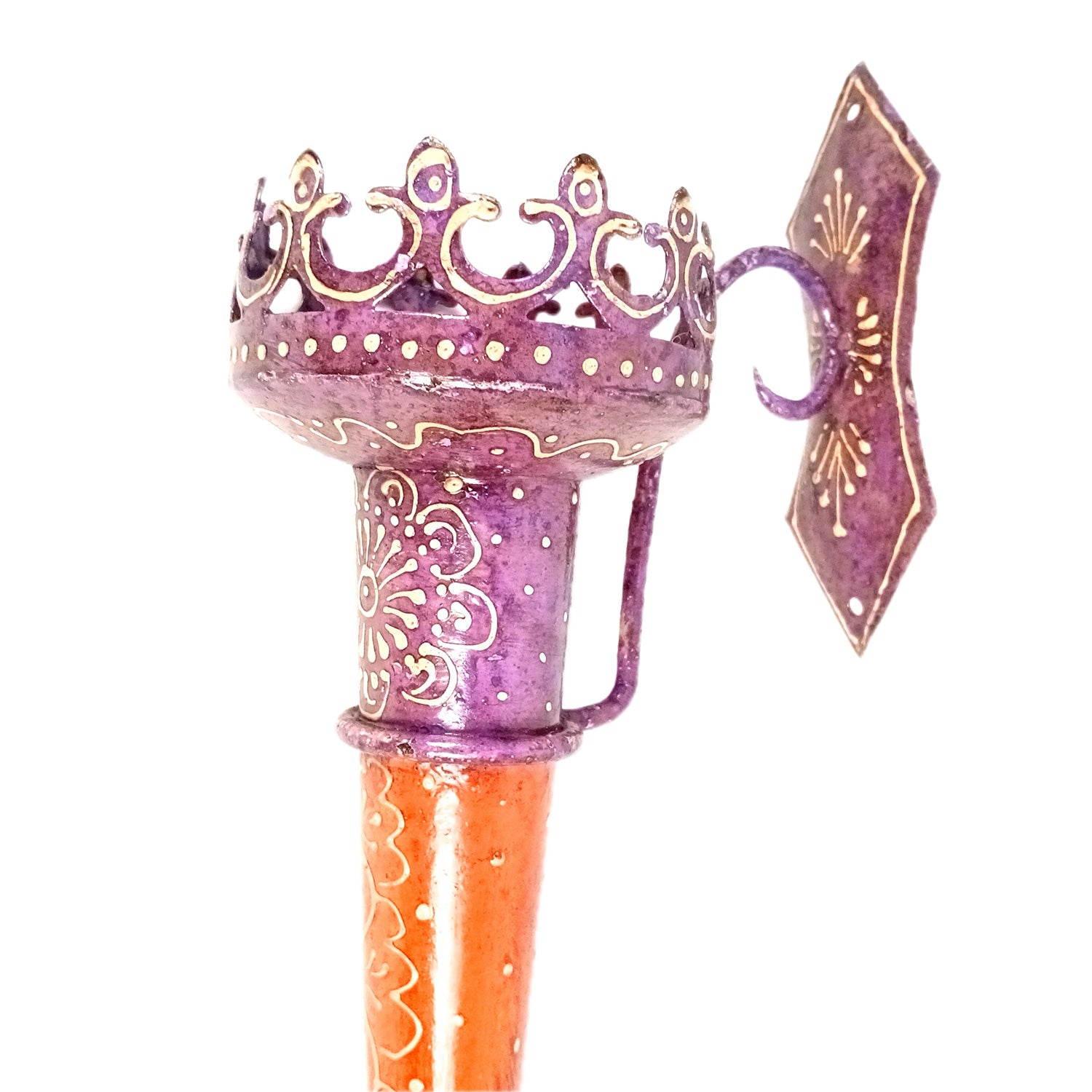 Mashaal Candle Holder | Rustic Mashaal Torch Shaped Tea Light Holder With Antique Finish - For Vintage Decor, Home, Hotels, Resorts, Restaurants - 18 Inch (Pack Of 2) - Apkamart