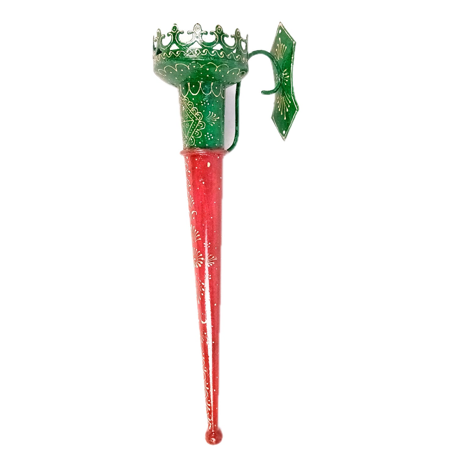 Mashal Tea Light Candle Holder Stand | Mashaal Olympic Iron Torch With Antique Finish - For Home & Rustic Wall Decor, Living Room - 24 Inch - Apkamart