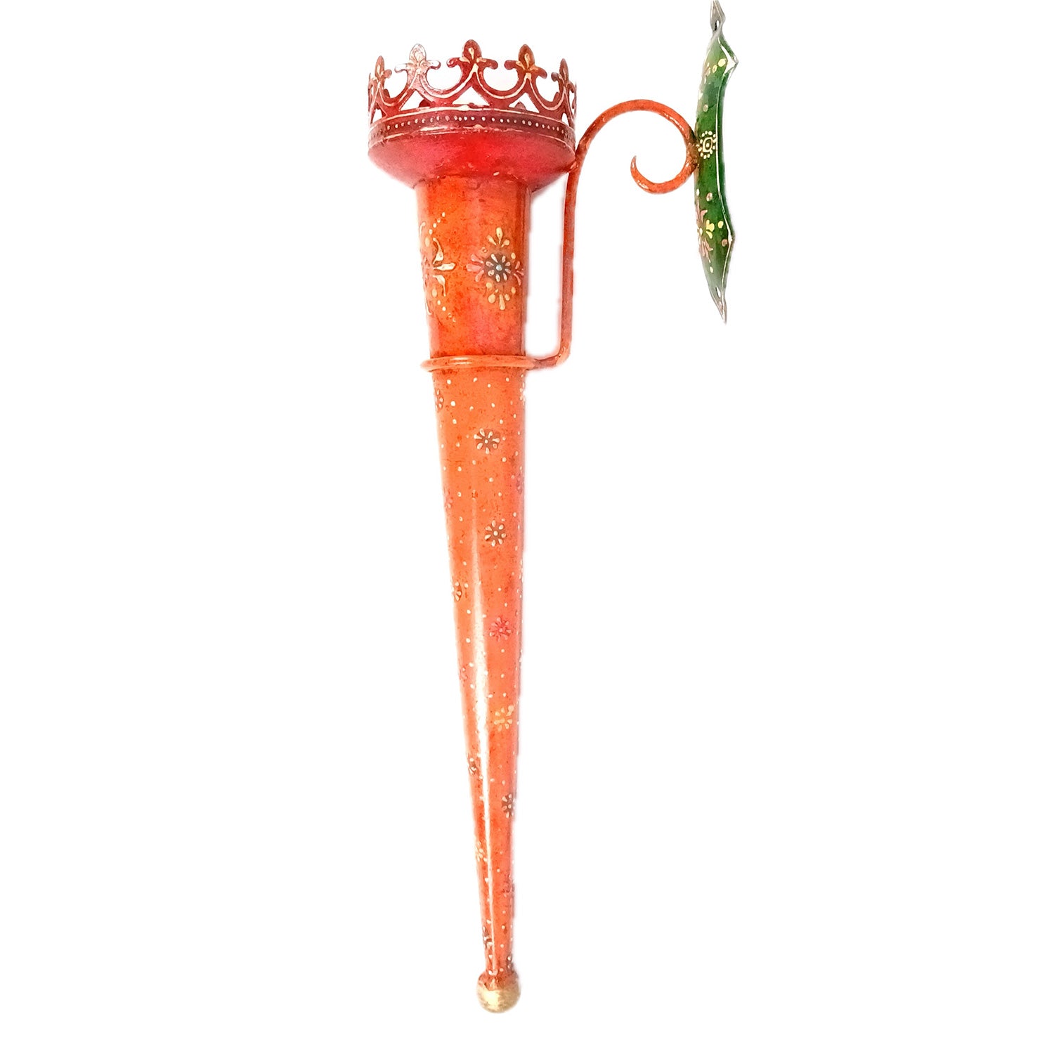 Mashal Tea Light Candle Holder Stand | Mashaal Olympic Iron Torch With Antique Finish - For Home & Rustic Wall Decor, Living Room - 25 Inch - Apkamart