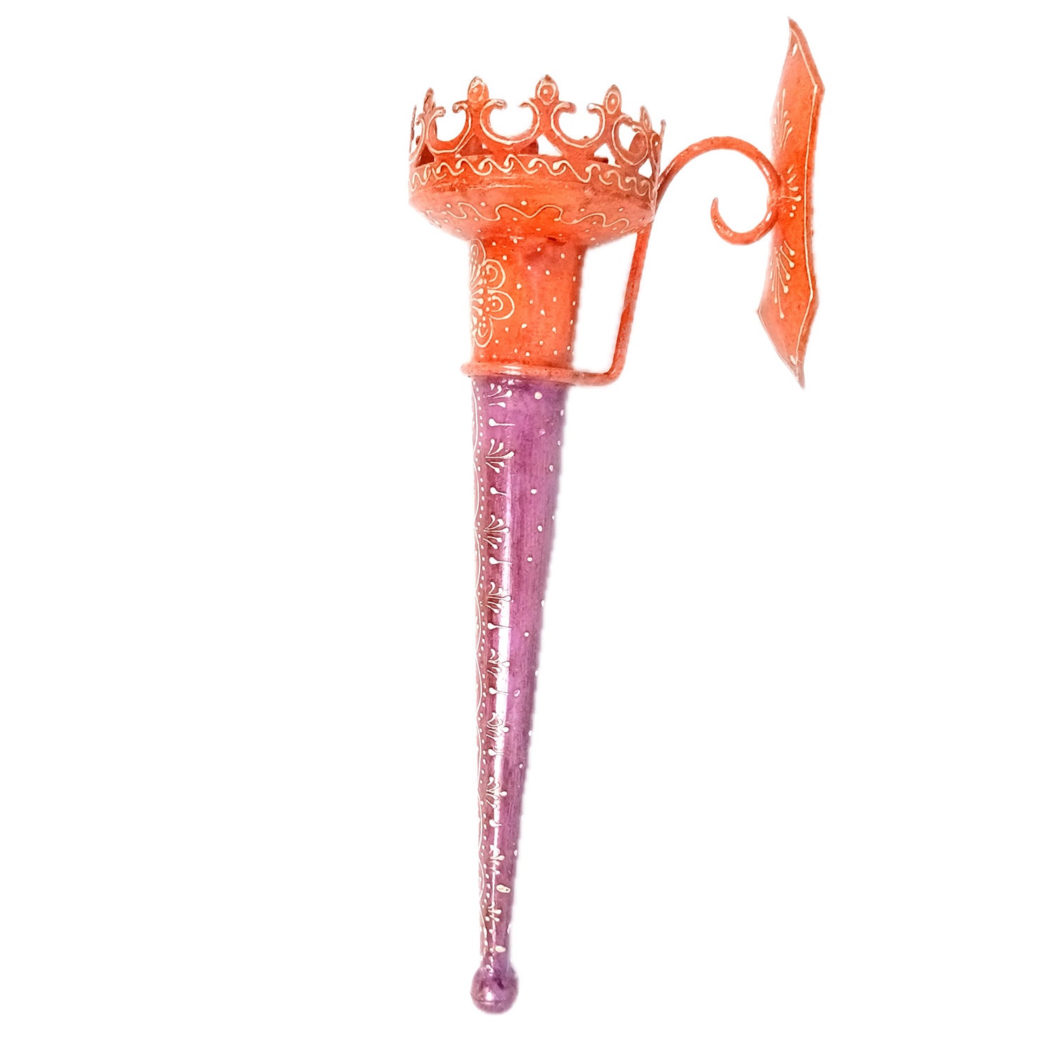 Mashal Tea Light Candle Holder Stand | Mashaal Olympic Iron Torch With Antique Finish - For Home & Rustic Wall Decor, Living Room - 18 Inch (Pack Of 2) - Apkamart