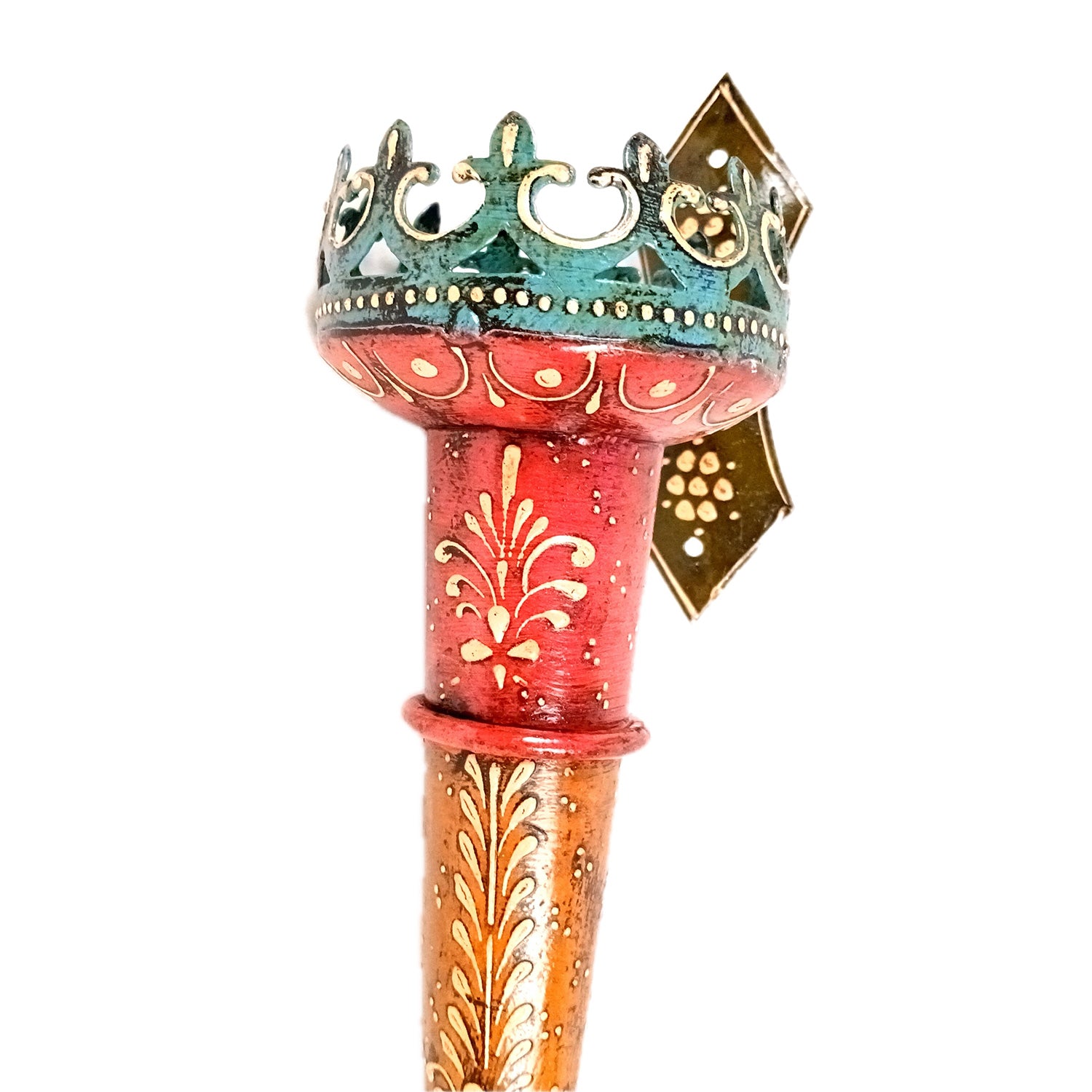 Mashaal Tea Light Candle Holder | Rustic Mashaal Iron Torch With Antique Finish - For Vintage Decor, Home, Hotels, Resorts, Restaurants - 18 Inch - Apkamart