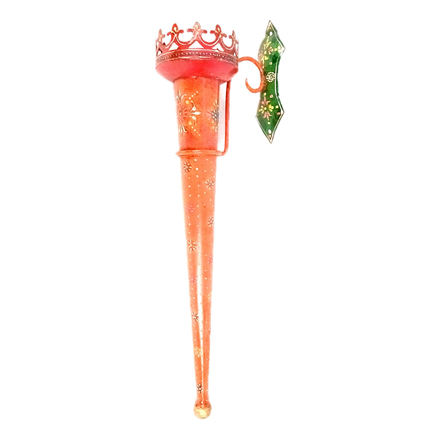 Mashal Tea Light Candle Holder Stand | Mashaal Olympic Iron Torch With Antique Finish - For Home & Rustic Wall Decor, Living Room - 25 Inch - Apkamart