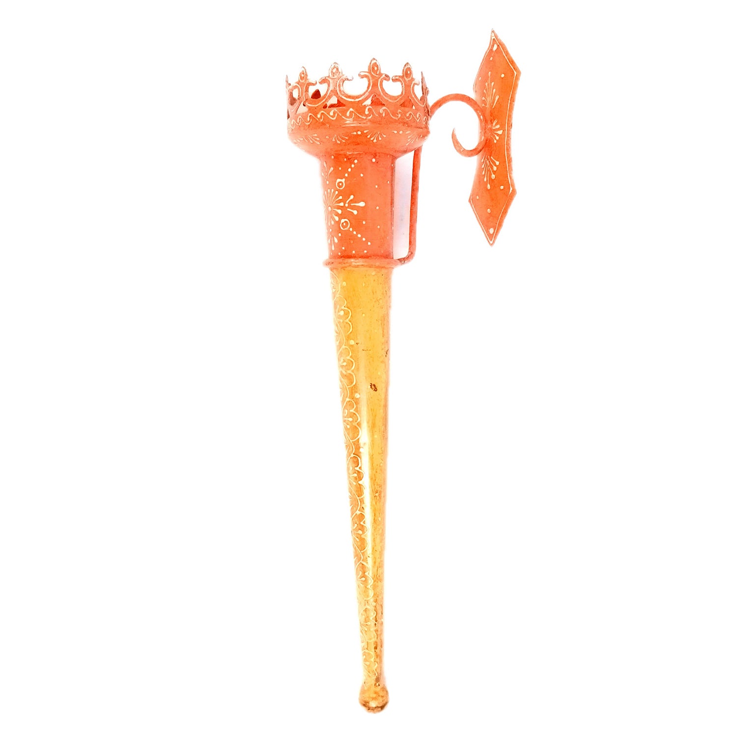 Mashaal Candle Holder | Rustic Mashaal Torch Shaped Tea Light Holder With Antique Finish - For Vintage Decor, Home, Hotels, Resorts, Restaurants - 25 Inch - Apkamart