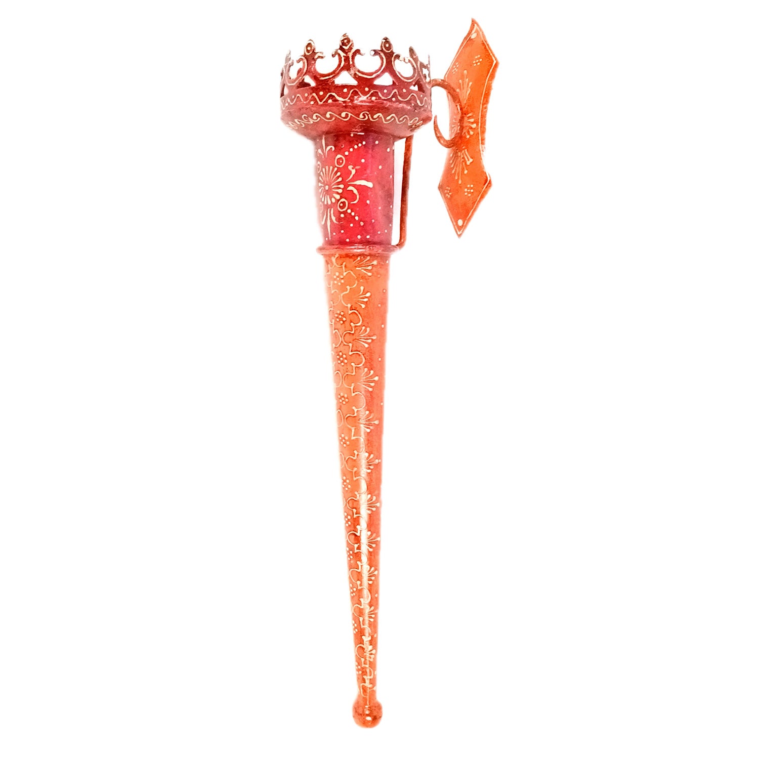 Mashal Tea Light Candle Holder Stand | Mashaal Olympic Iron Torch With Antique Finish - For Home & Rustic Wall Decor, Living Room - 25 Inch - Apkamart