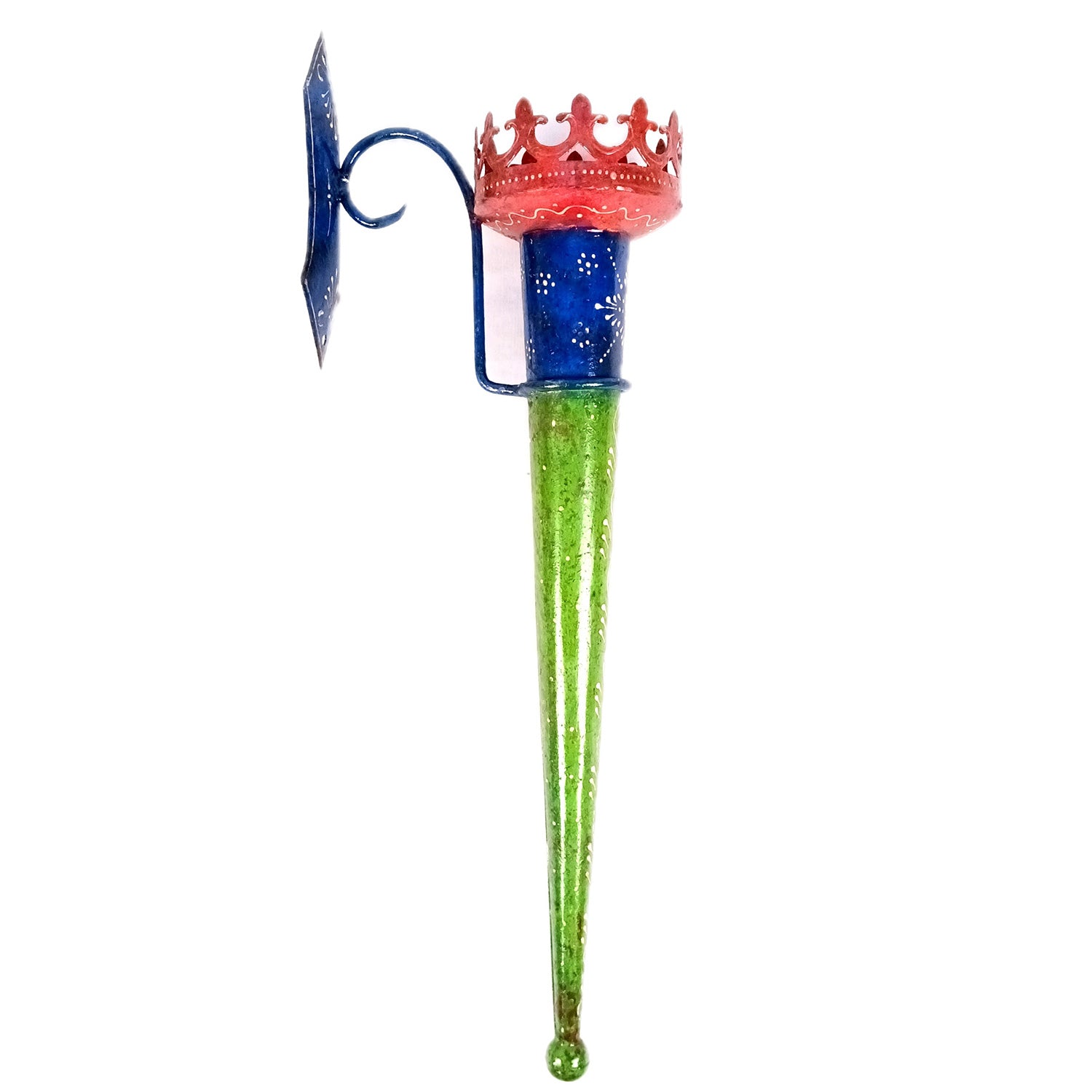 Mashal Candle Holder Stand | Mashaal Tea Light Shaped Torch With Antique Finish - For Home & Rustic Wall Decor, Living Room - 21 Inch (Pack Of 2) - Apkamart