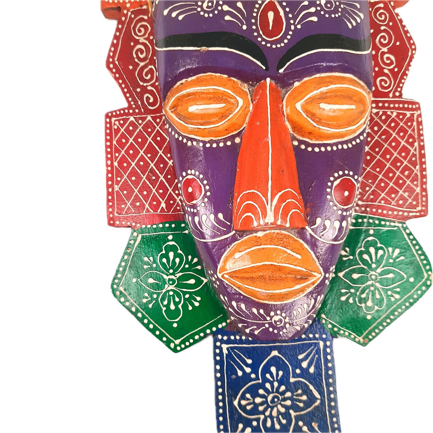 Wall Mask Nazar Battu | Decorative Tribal Masks For Home Entrance & Living Room | African Egyptian Big Face Hanging - For House, Door, Hall-Way, Balcony Decoration - apkamart #Color_Purple