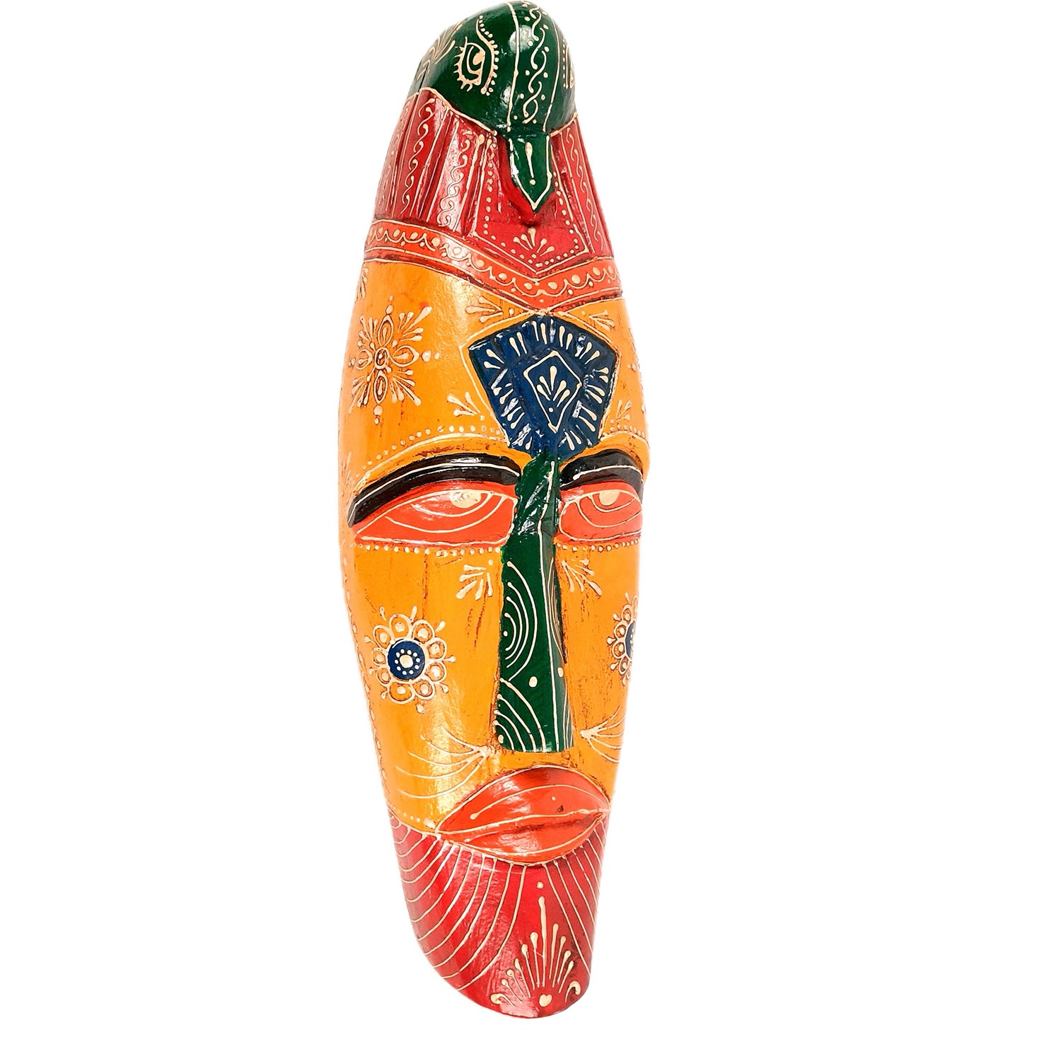 Mask Wall Hanging |Nazar Battu | Tribal Masks for Home Entrance & Living Room - for Home, Door, Hall-Way, Entrance, Balcony Decoration - 18 Inch - Apkamart #color_Yellow