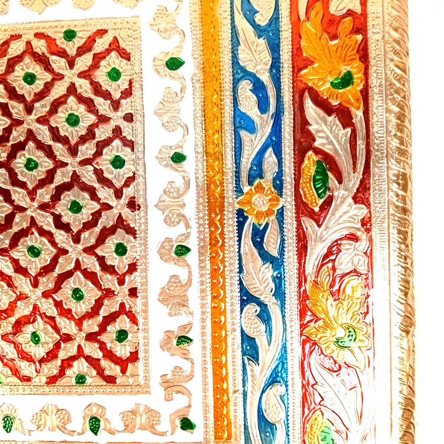 Minakari Patla Chowki - Peacock Design - 20 Inch - Apkamart