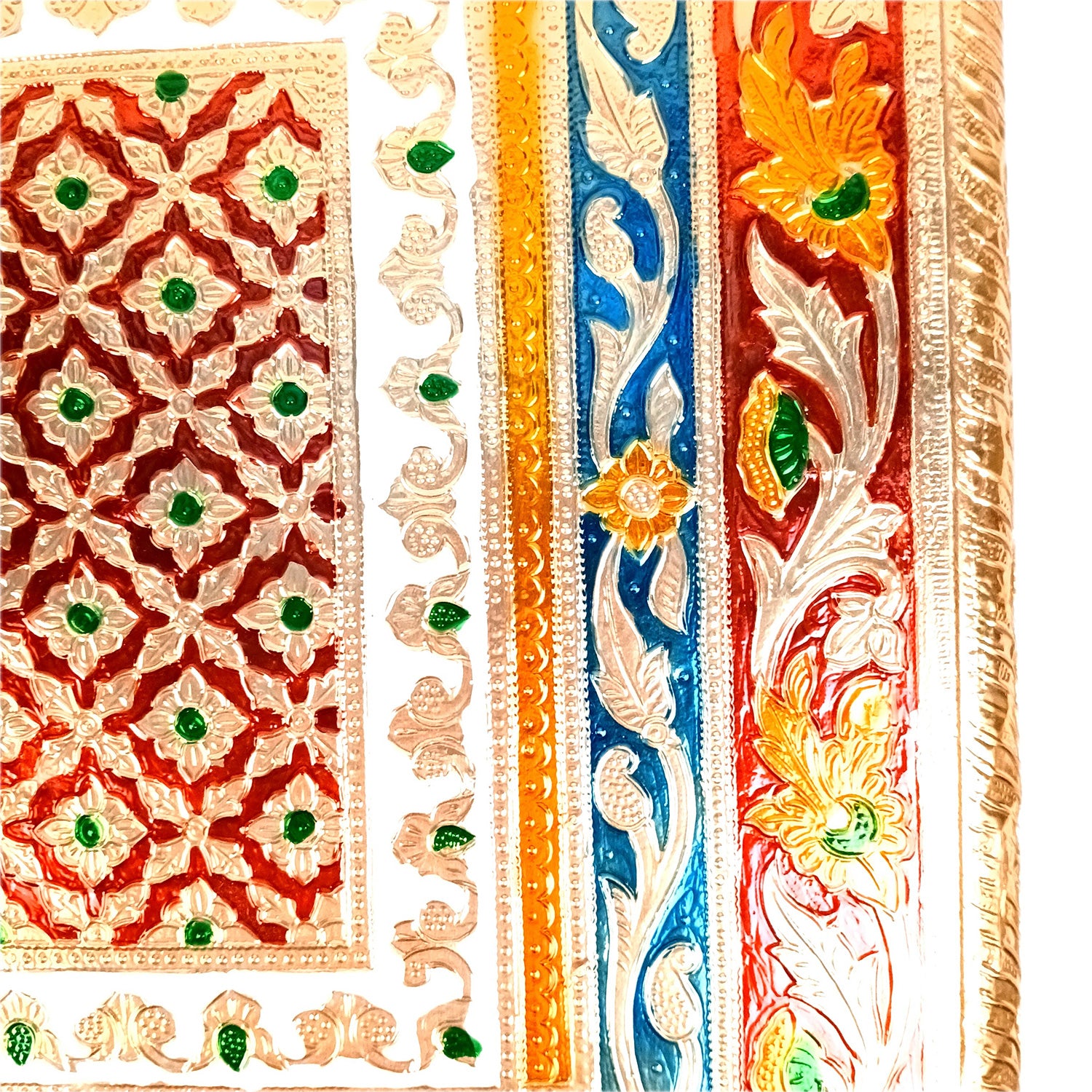 Minakari Patla Chowki - Peacock Design - 20 Inch - Apkamart