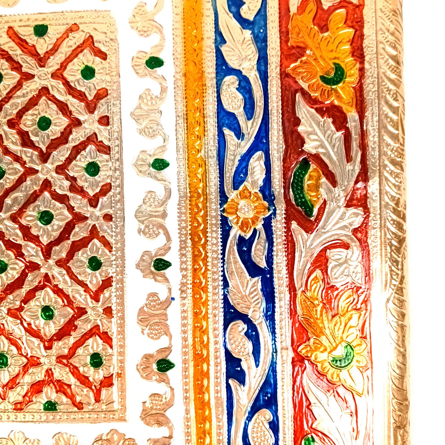 Meenakari Patla Chowki - For Pooja & Home Decoration - 20 Inch - Apkamart