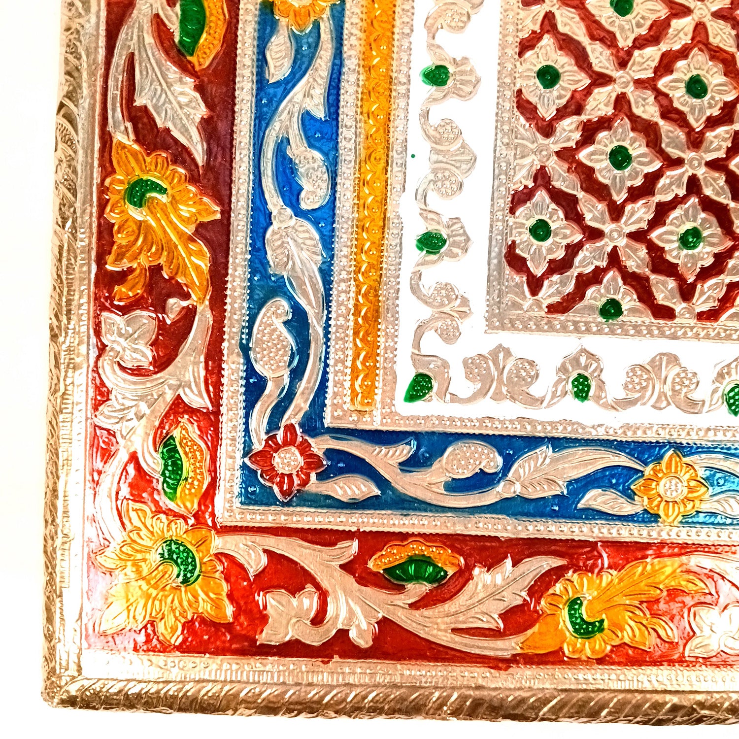 Minakari Patla Chowki - Peacock Design - 20 Inch - Apkamart