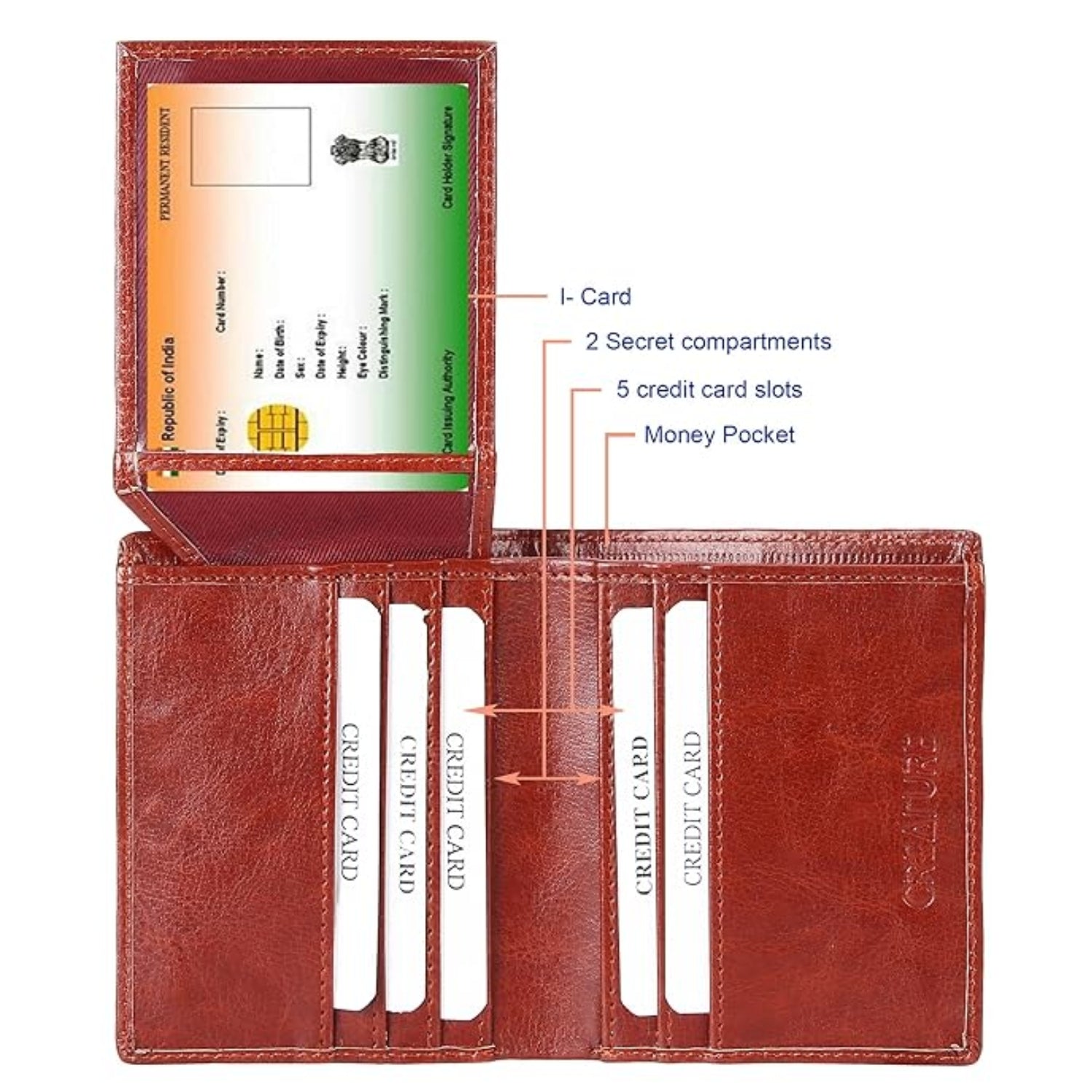 Leather Wallet for Men | Premium Mens Wallet | Classic Men Wallet Purse with Multiple Card Slots | Slim & Durable Wallets for Men Daily Use - Apkamart #Style_Design 5