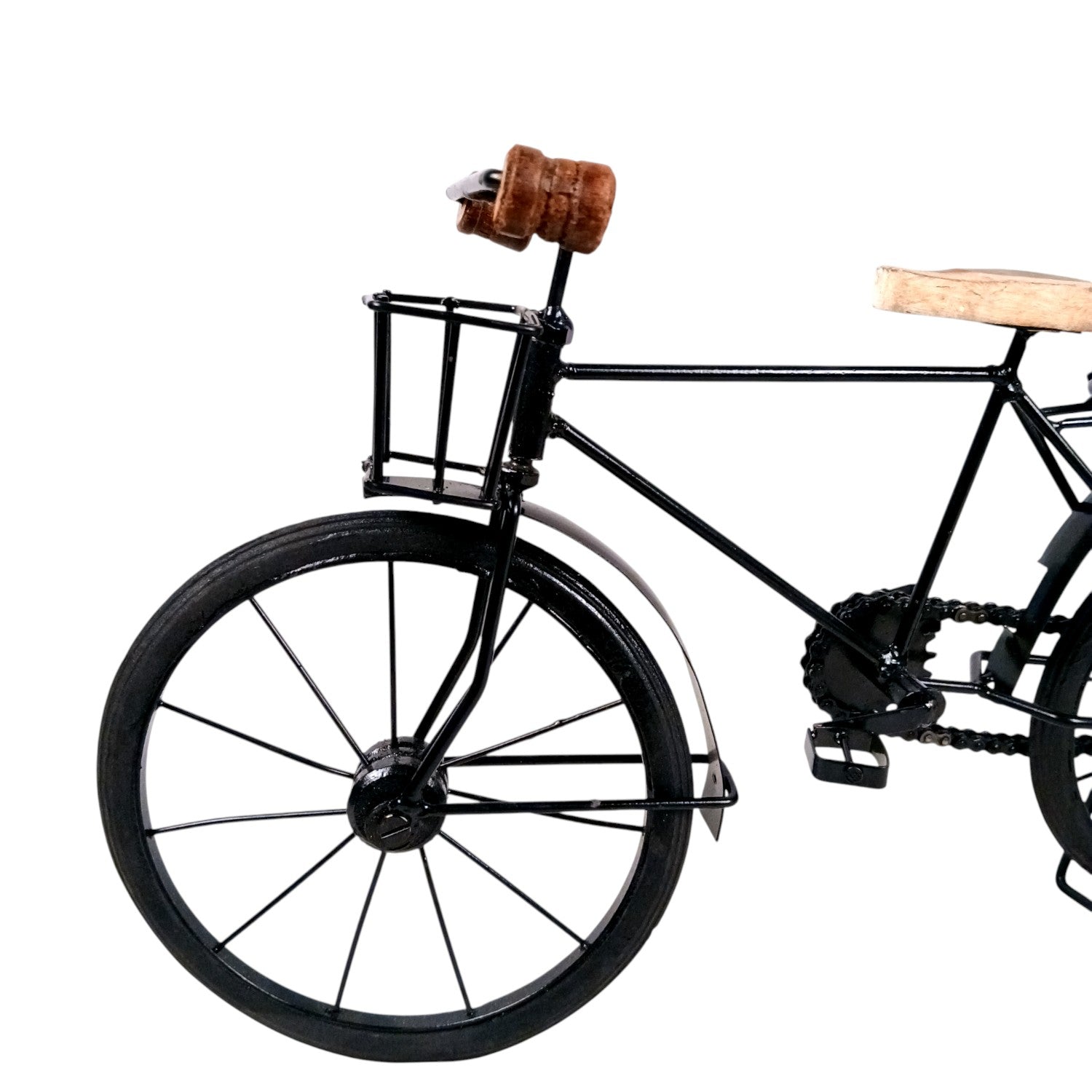 Milk-Man Cycle Showpiece with 3 Milk Cans | Vintage Bike Iron Mini Bicycle Figurine - For Home Décor, Living Room, Table, Desk Top & Gift - 17 Inch - Apkamart