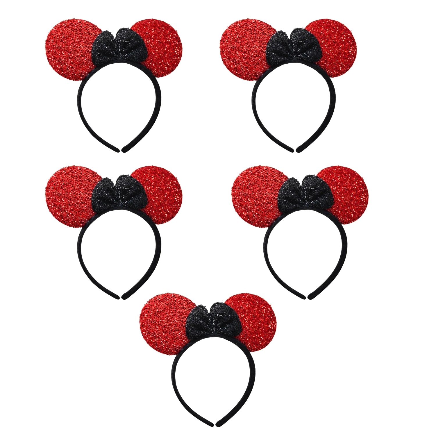 Minnie Mouse Hairband for Girls Cute Cartoon Bow Hairband for Kids Soft Comfortable Hairband for Birthday Party Daily Wear School Functions - Apkamart #Style_Pack Of 5
