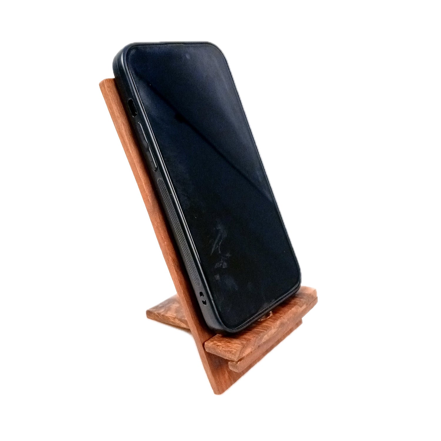 Mobile Holder Stand | Wooden Cell Phone Stand Holder | Desk Organizer - For Table, Bed, Office Desk, Home Decor & Gifts - 7 Inch - Apkamart
