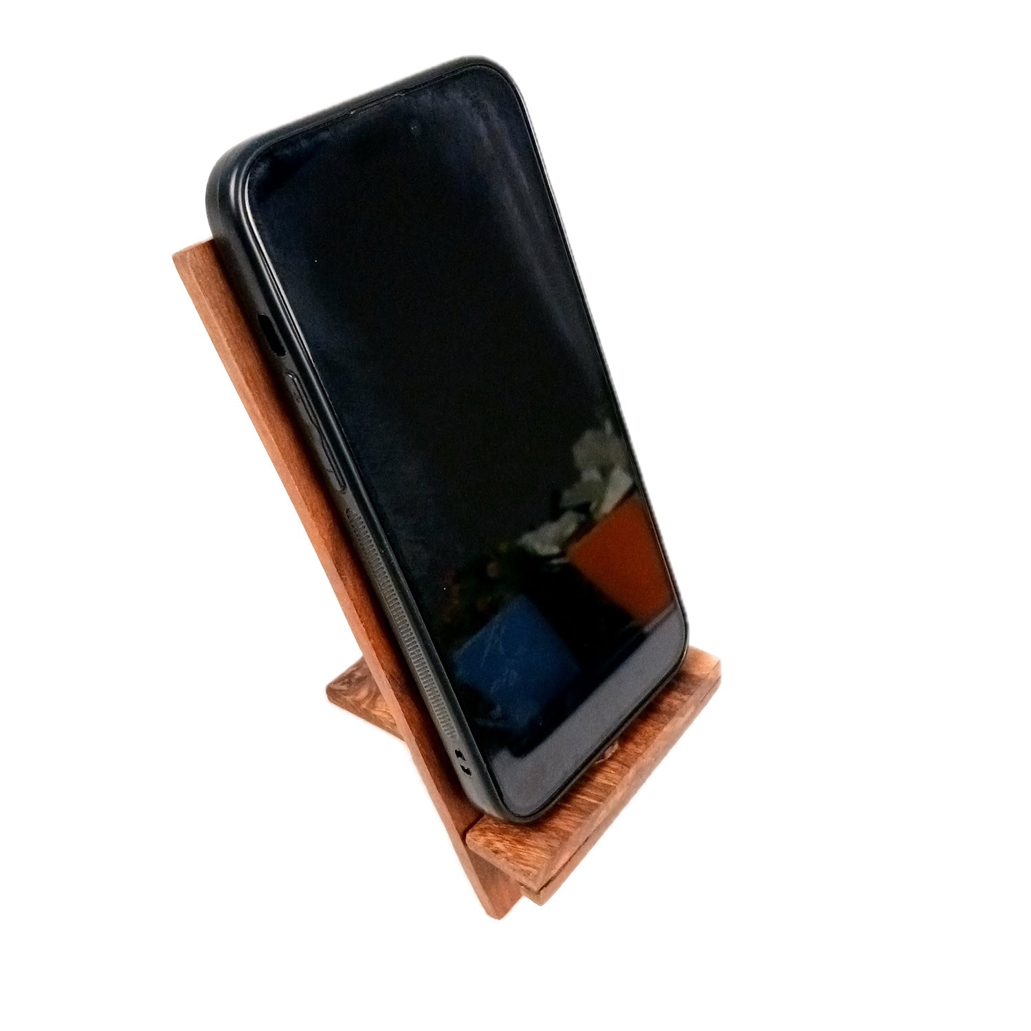 Mobile Holder Stand | Wooden Cell Phone Stand Holder | Desk Organizer - For Table, Bed, Office Desk, Home Decor & Gifts - 7 Inch - Apkamart