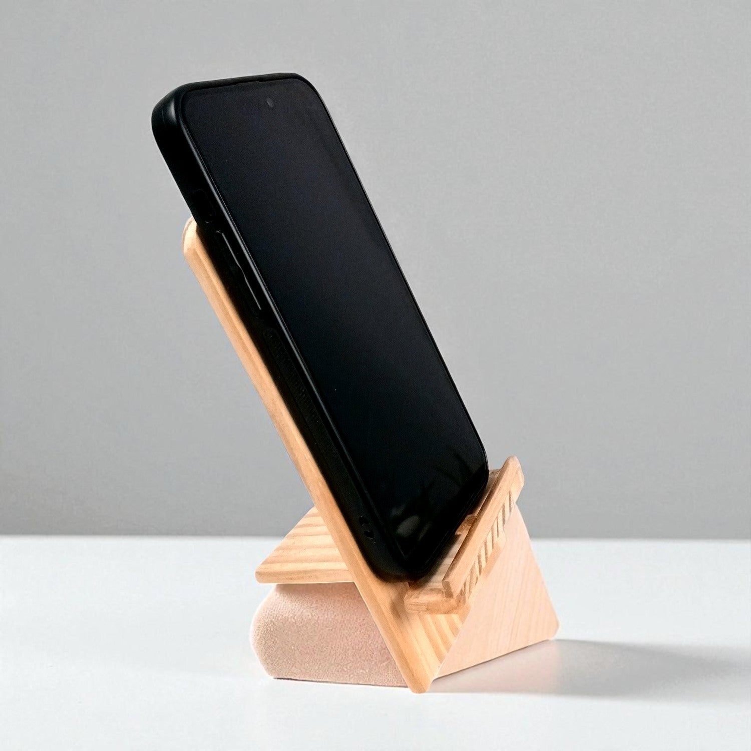 Mobile Holder Stand | Wooden Cell Phone Stand Holder | Desk Organizer - For Table, Bed, Office Desk, Home Decor & Gifts - 7 Inch - Apkamart