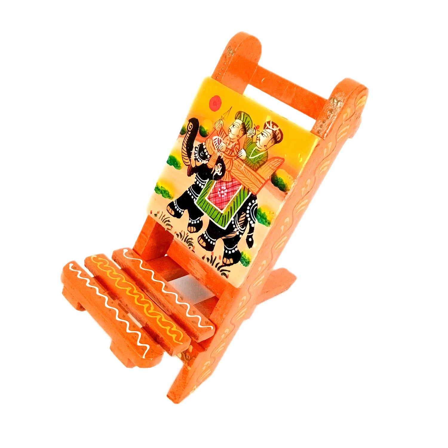 Mobile Holder Stand | Folding Chair Miniature Showpiece | Cell Phone Stand Holder - For Table, Bed, Office Desk, Home Decor & Gifts - 7 Inch - Apkamart
