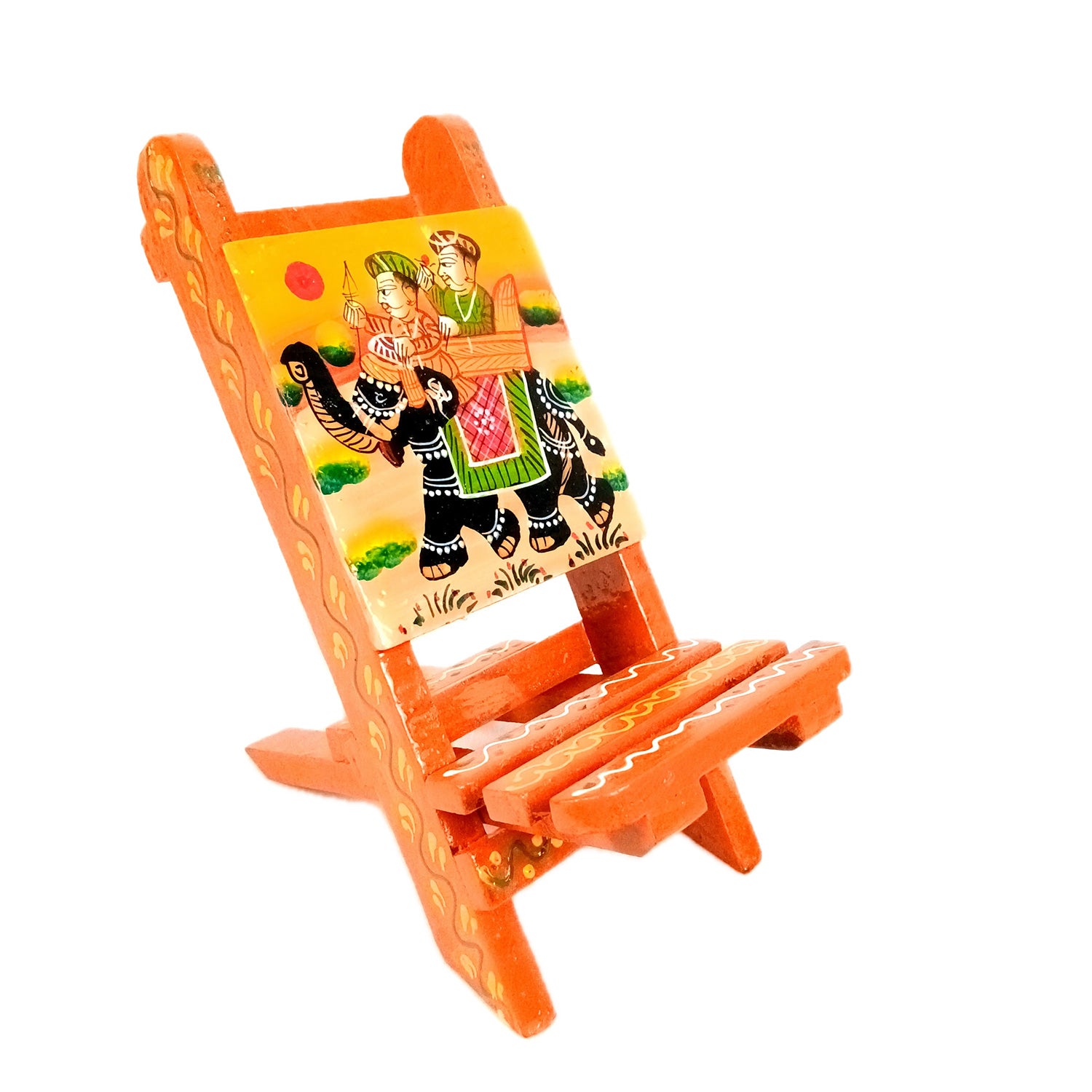 Mobile Holder Stand | Folding Chair Miniature Showpiece | Cell Phone Stand Holder - For Table, Bed, Office Desk, Home Decor & Gifts - 7 Inch - Apkamart
